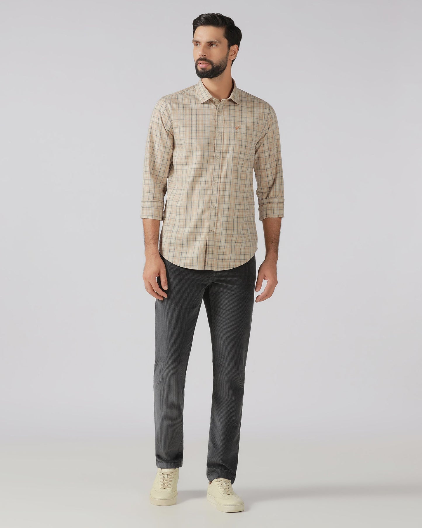 Beige Check Shirt - Bimer