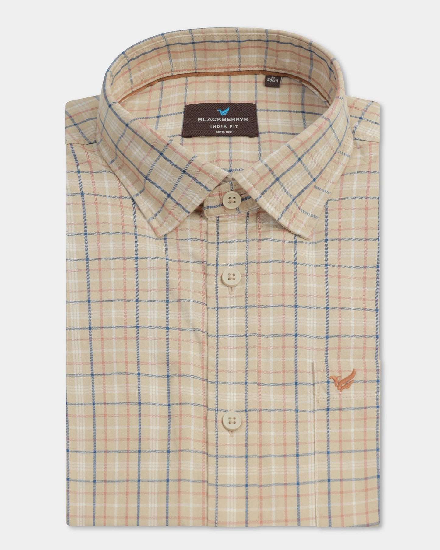 Beige Check Shirt - Bimer