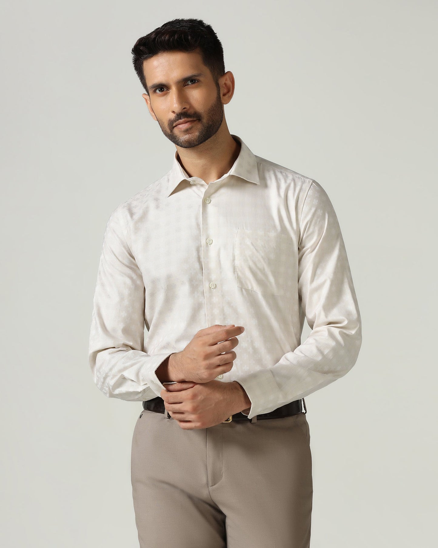 Beige Check Shirt - Fivel