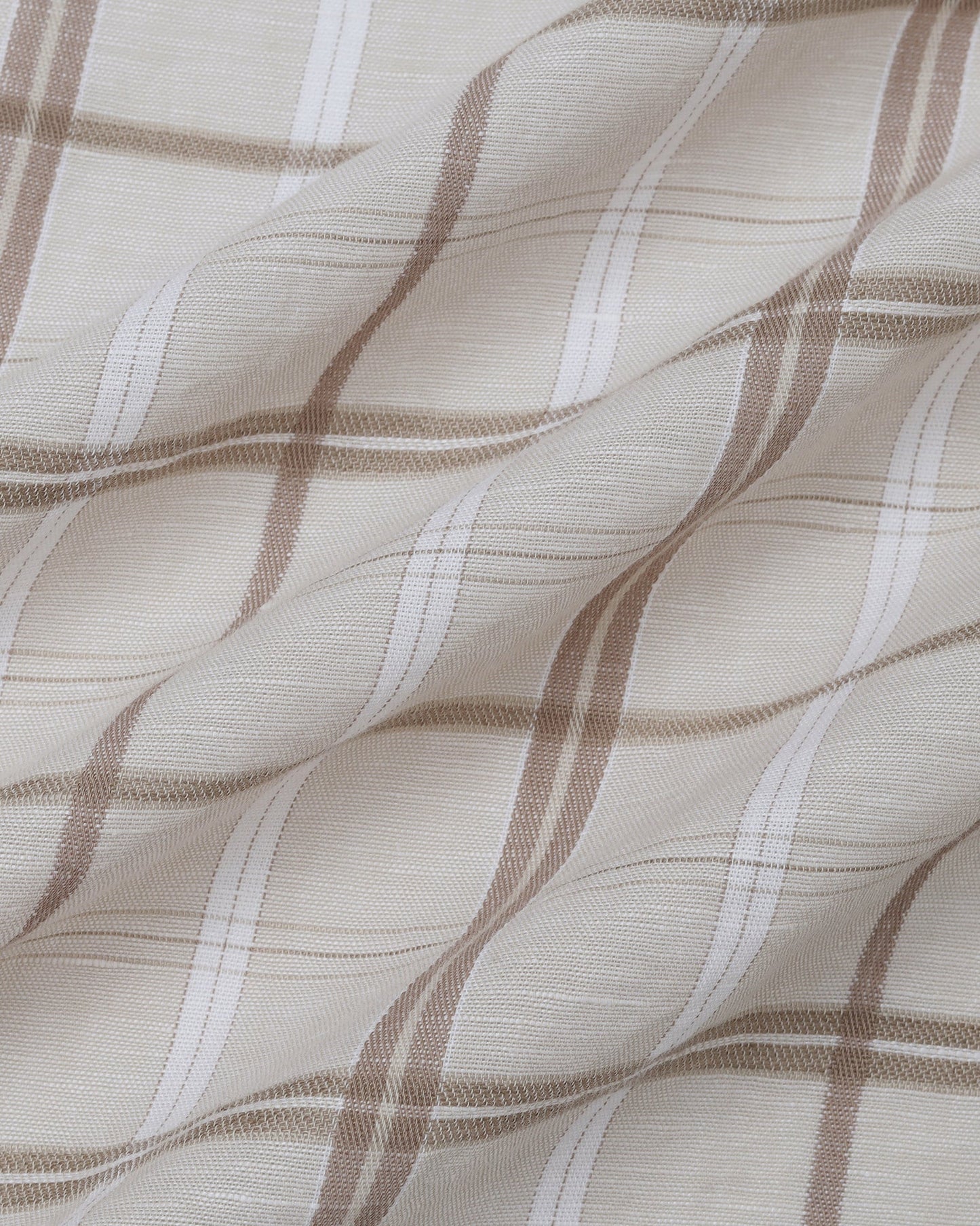 Beige Linen Check Shirt - Jomix