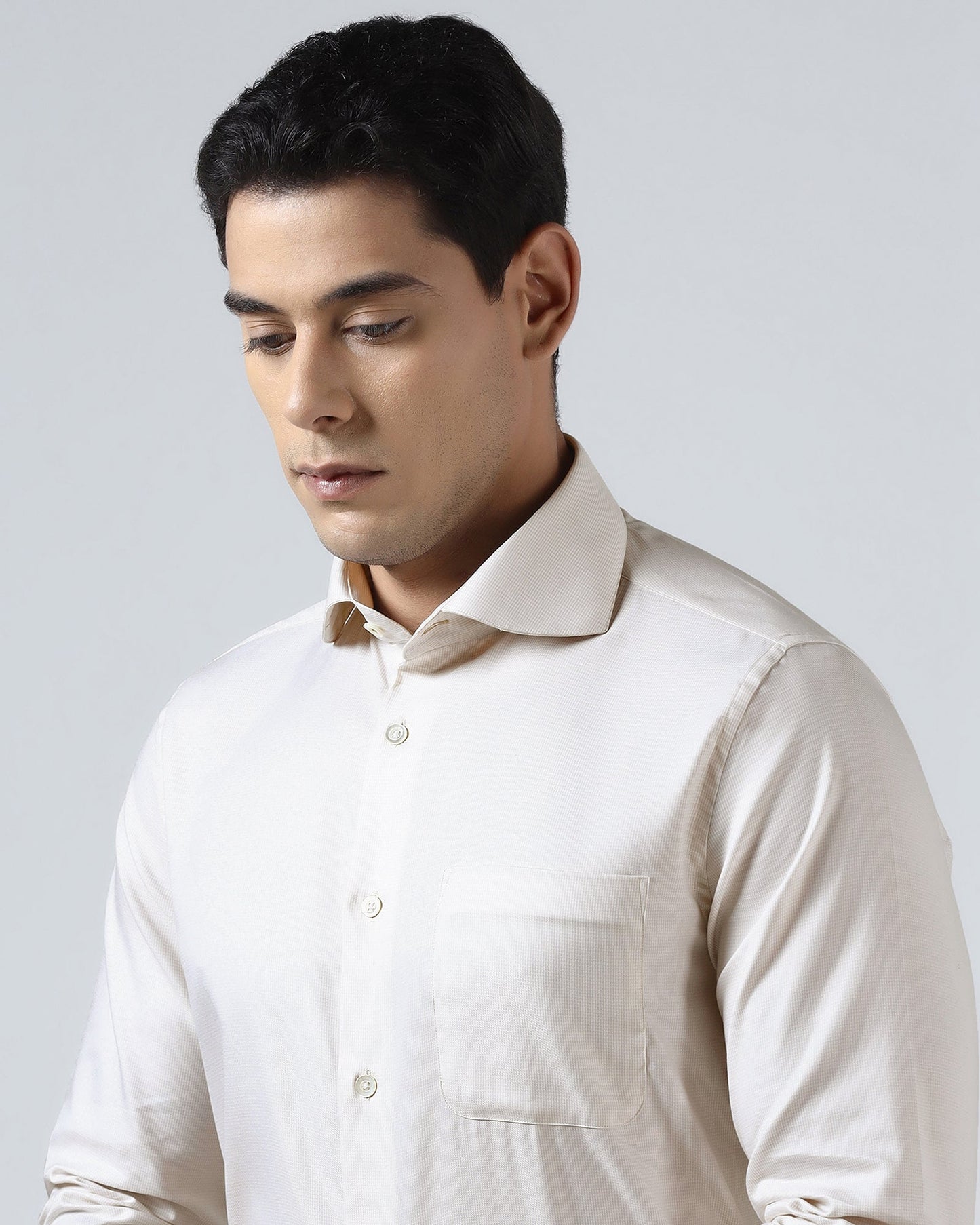 Beige Luxe Check Shirt - Guide