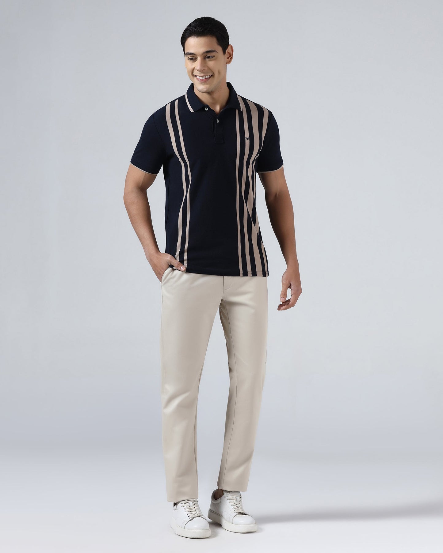Beige Solid Khakis - Pine