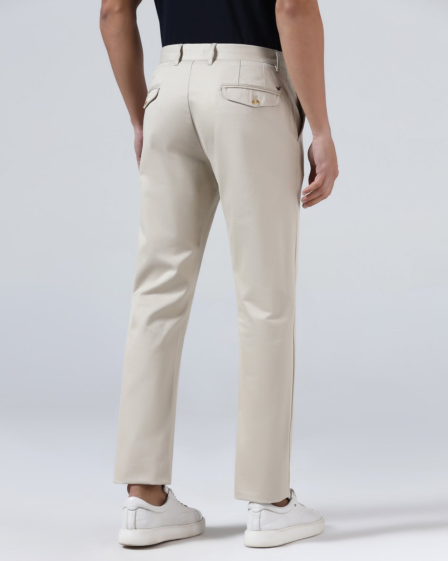 Beige Solid Khakis - Pine