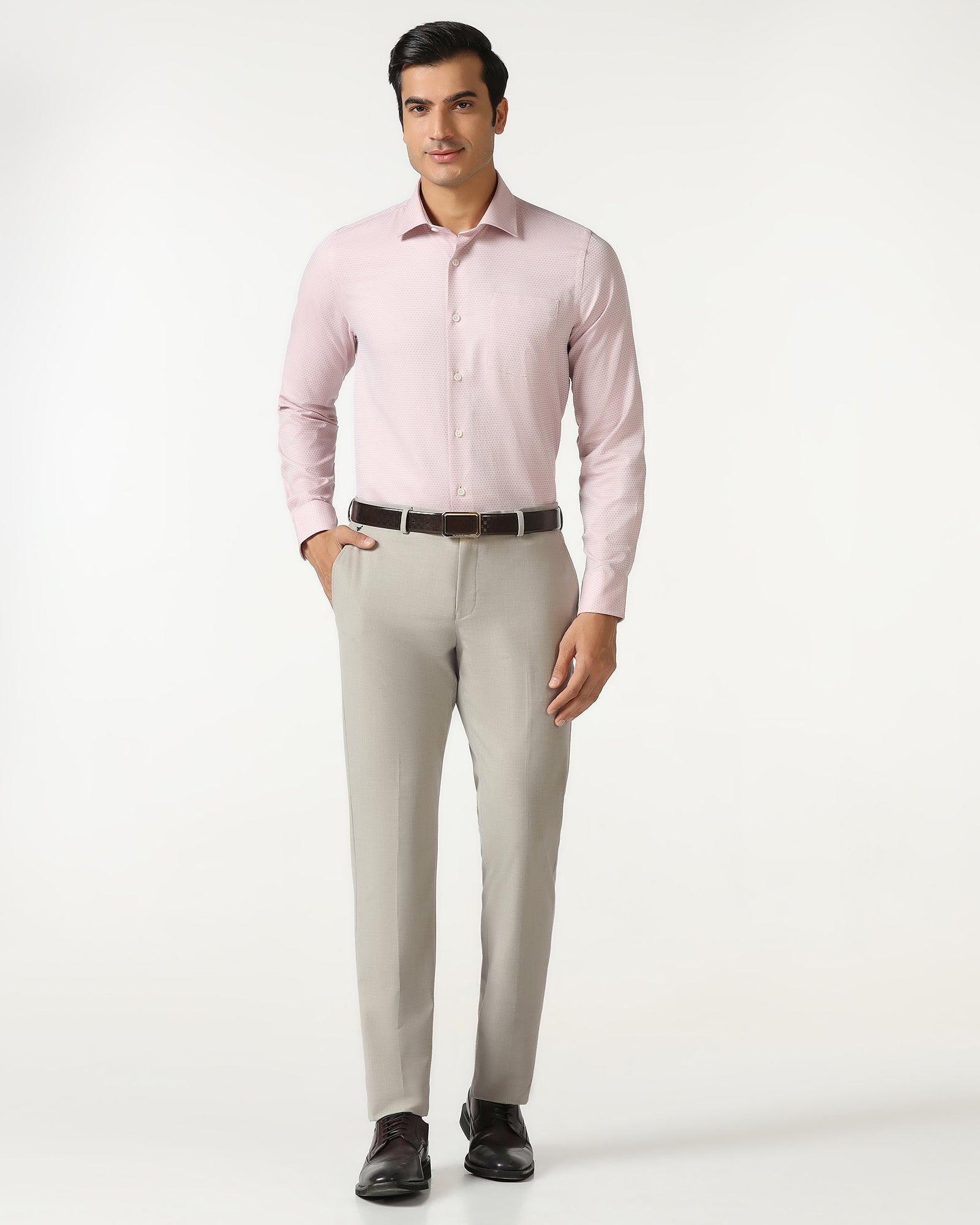 Beige Solid Trouser - Conor