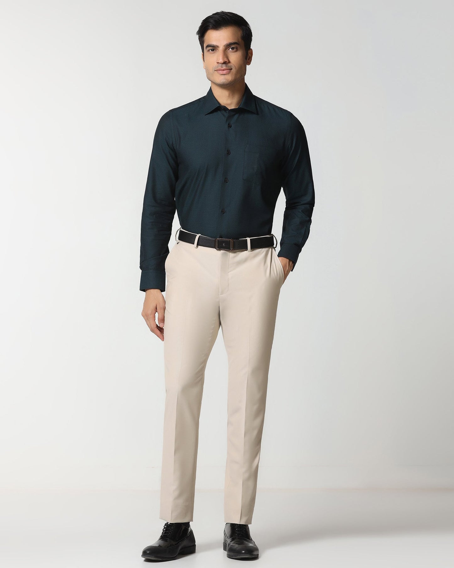 Beige Technowaist Textured Trouser - Smirnoff