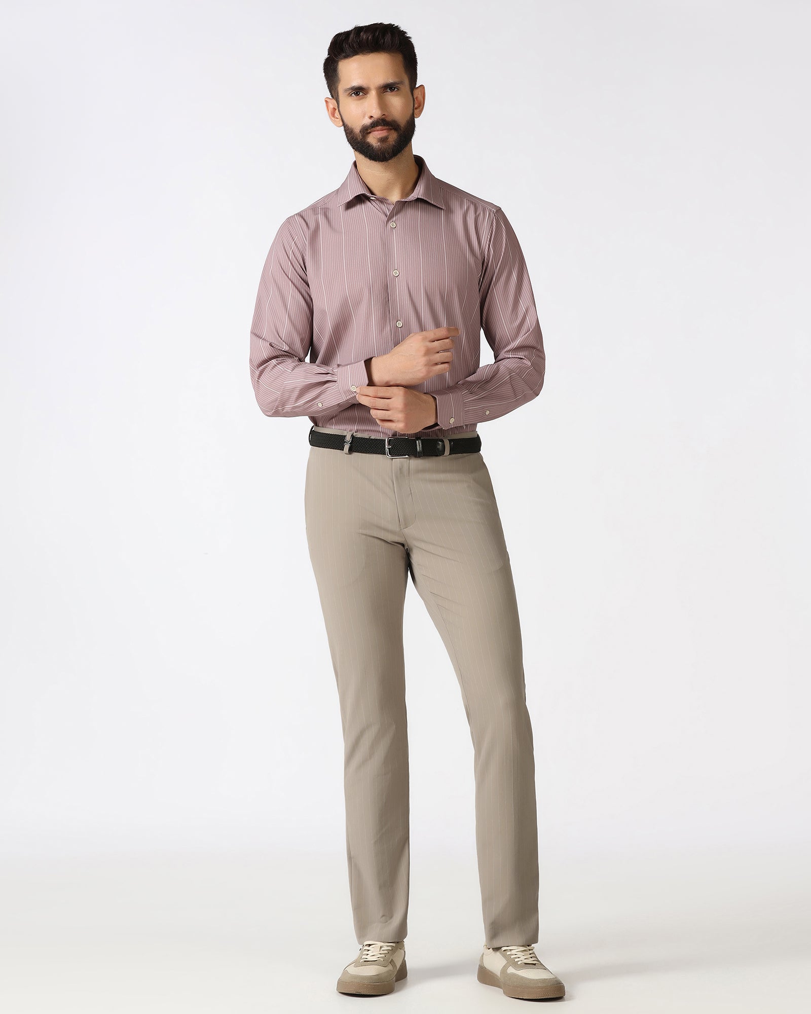 Beige Techpro Stripe Trouser - Brut