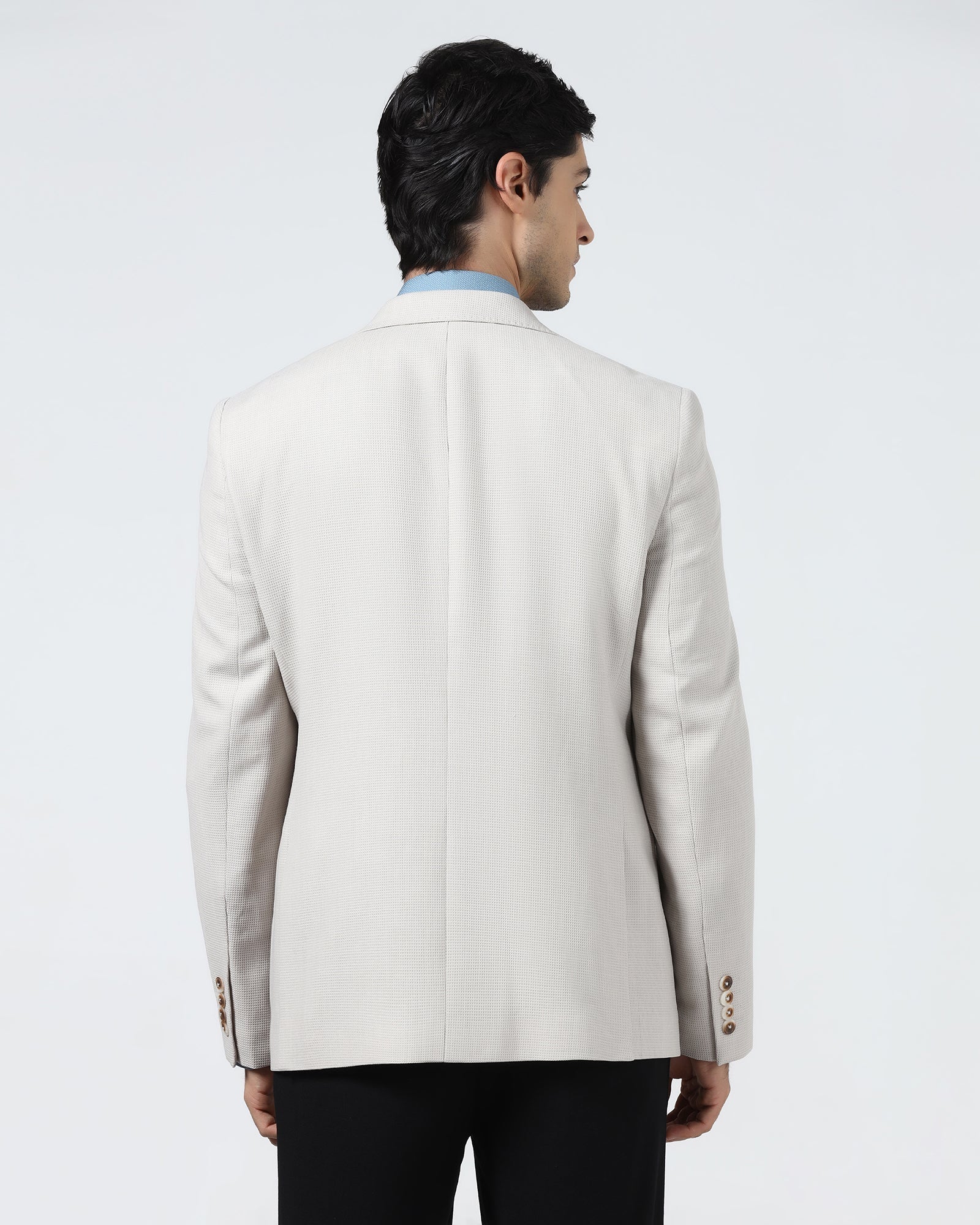 Beige Textured Blazer - Nico