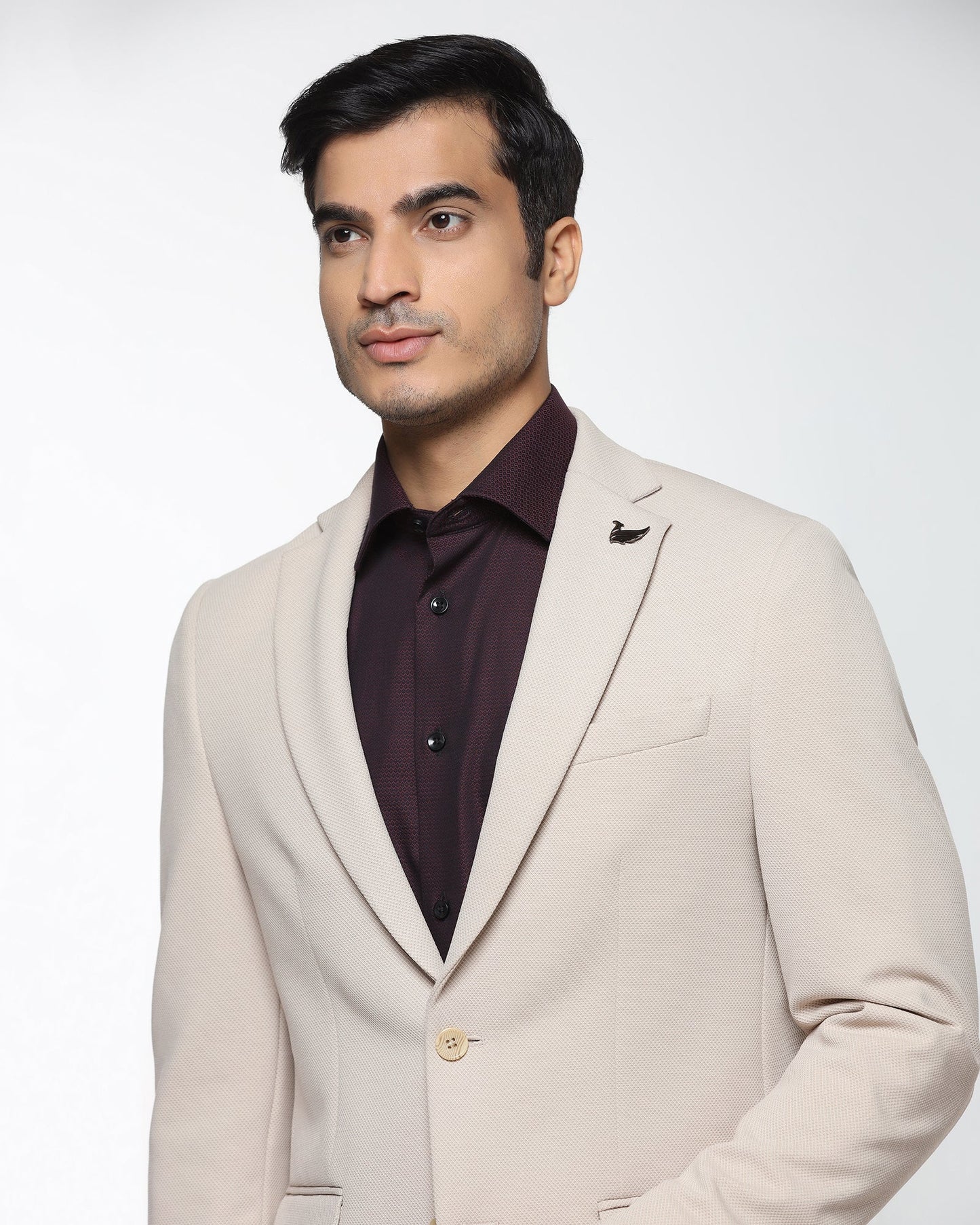 Beige Textured Blazer - Revlon