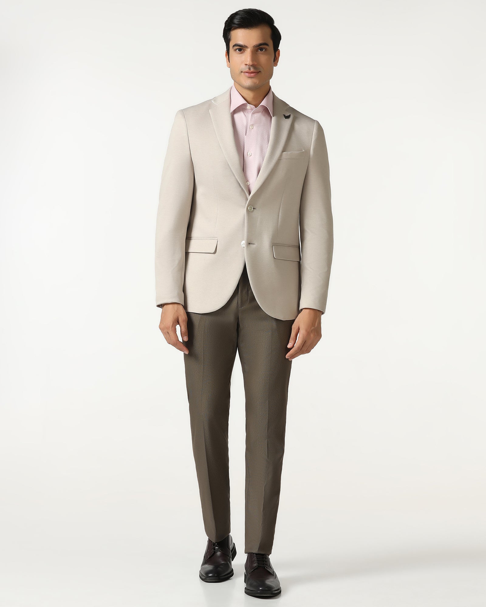 Beige Textured Blazer - Walker