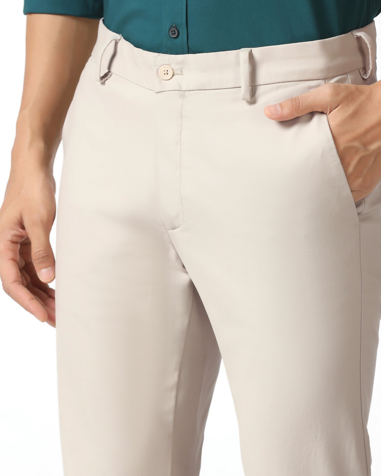 Beige Textured Khakis - Murray