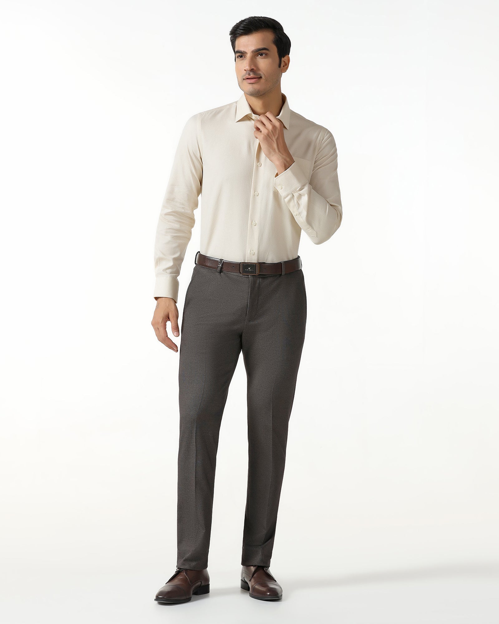 Beige Textured Shirt - Random
