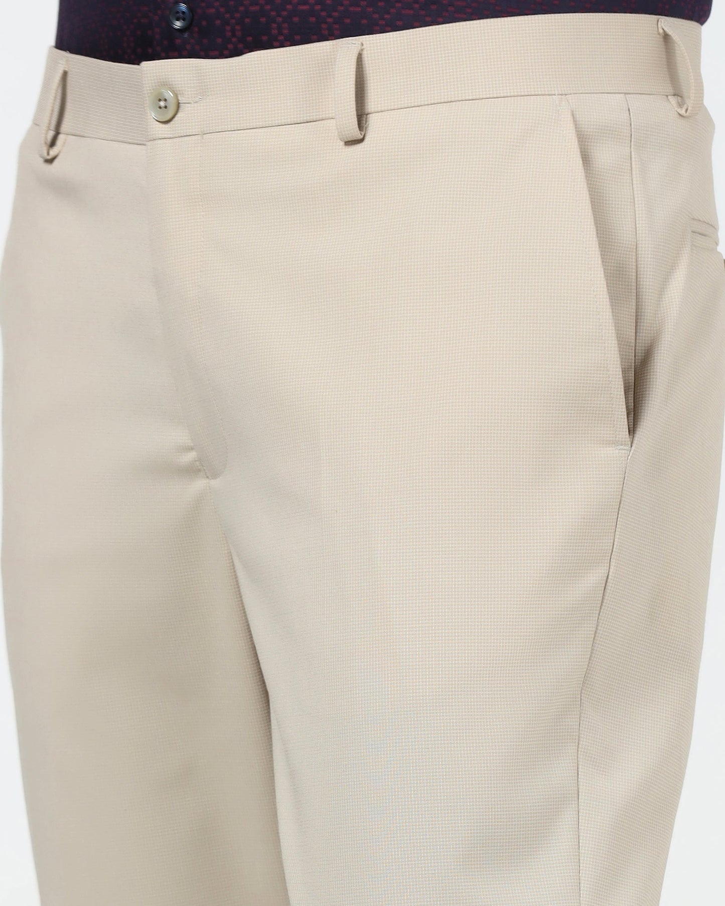 Beige Textured Trouser - Bernardo
