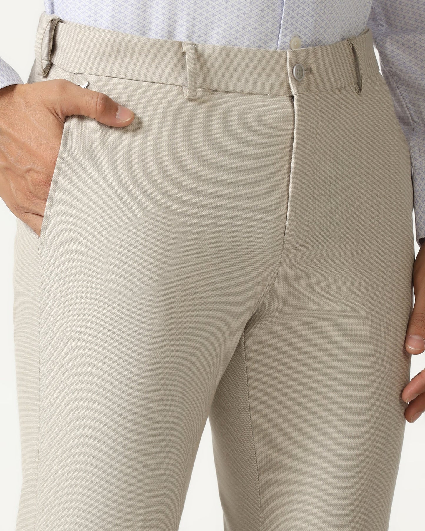 Beige Textured Trouser - Chivas