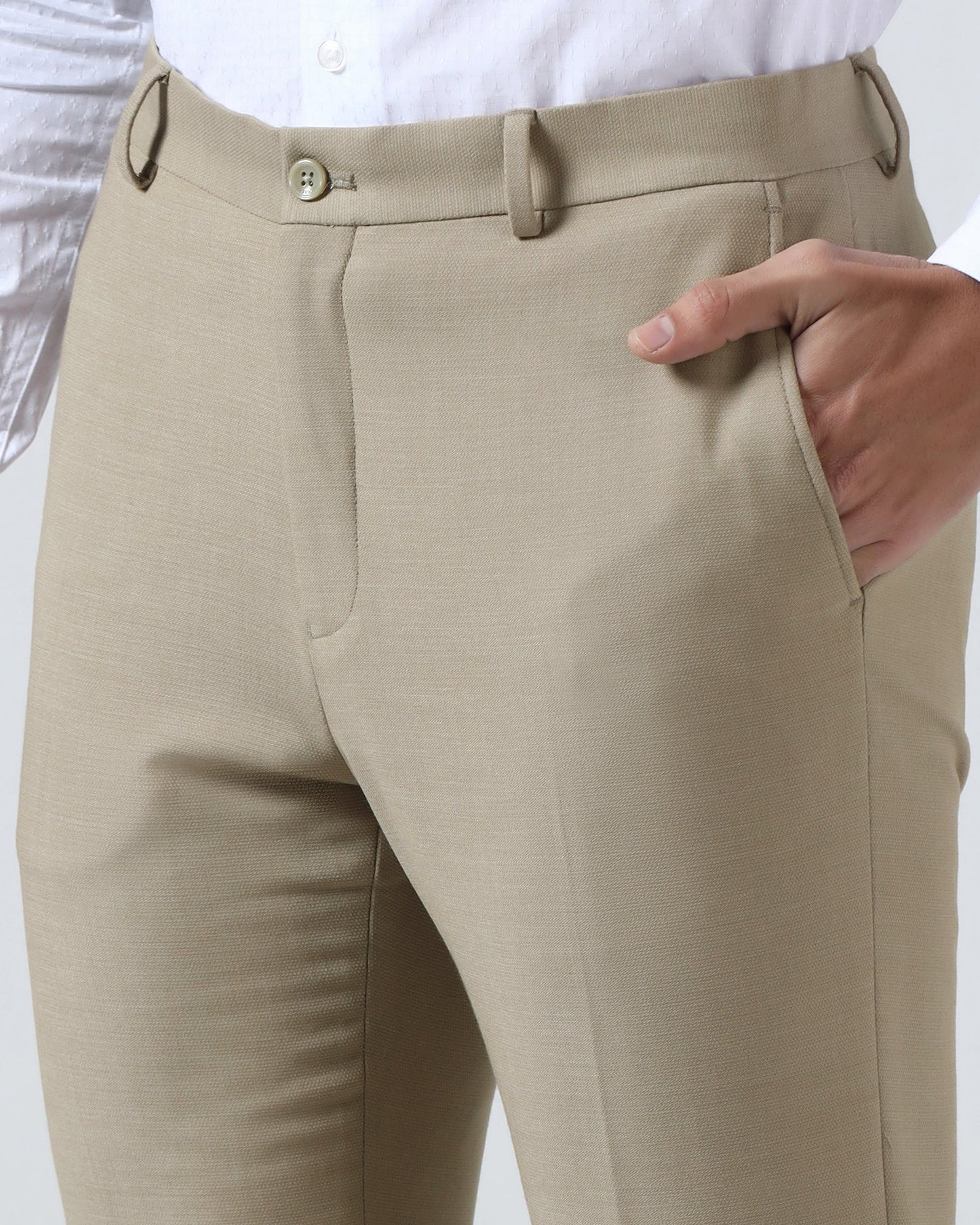 Beige Textured Trouser - Jona