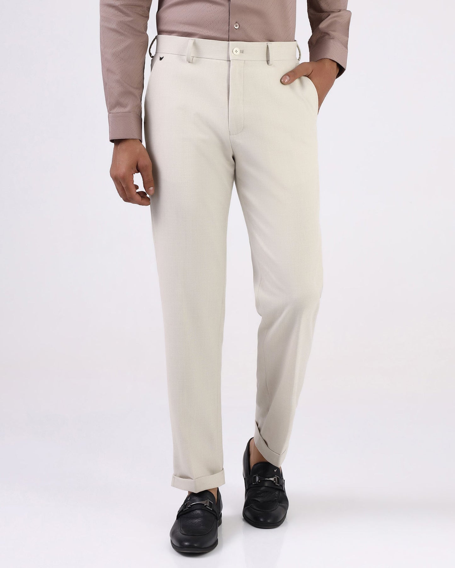 Beige Textured Trouser - Marta