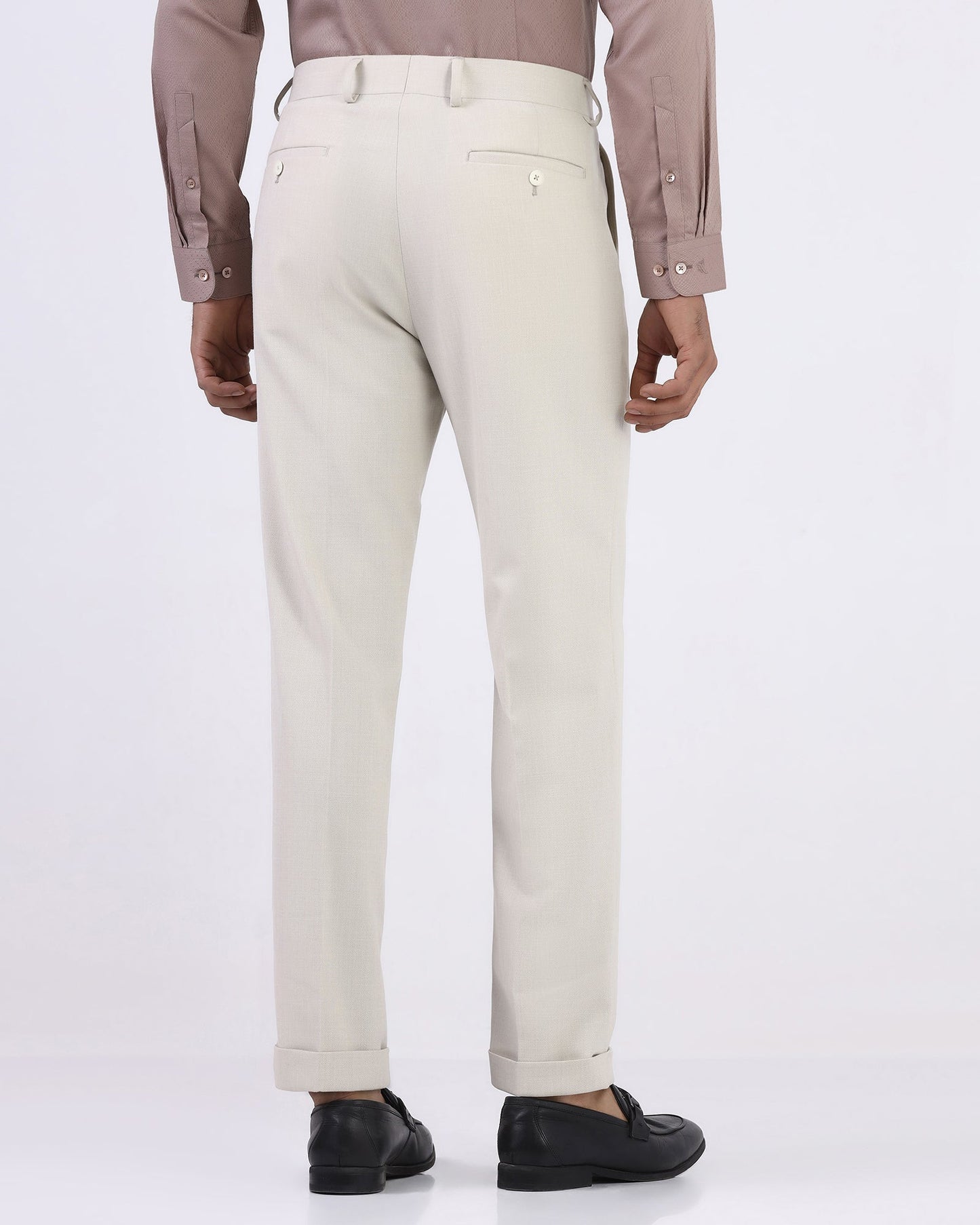 Beige Textured Trouser - Marta