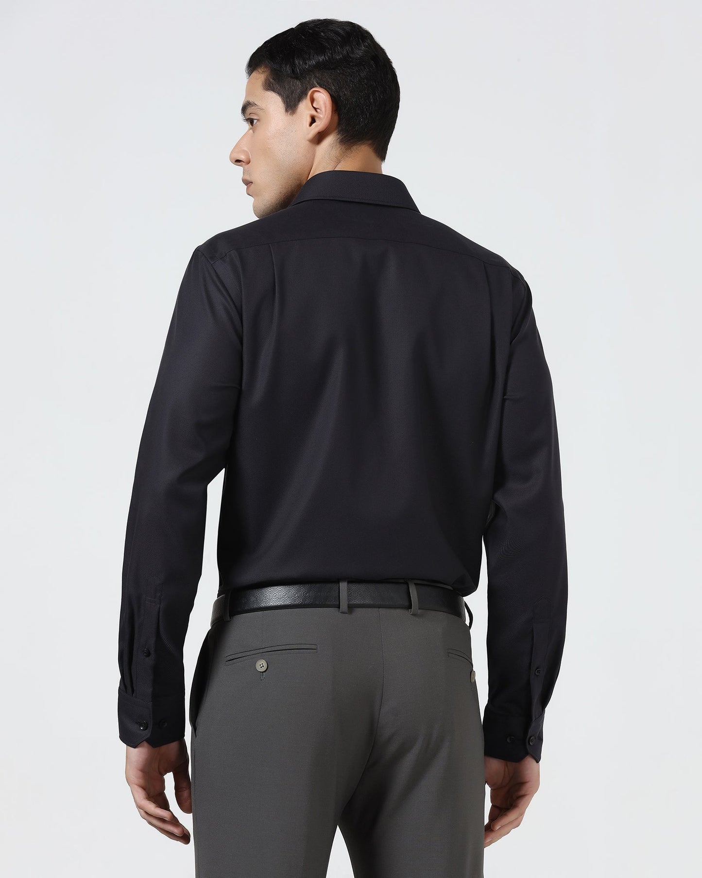 Black Non Iron Textured Shirt - Eliot