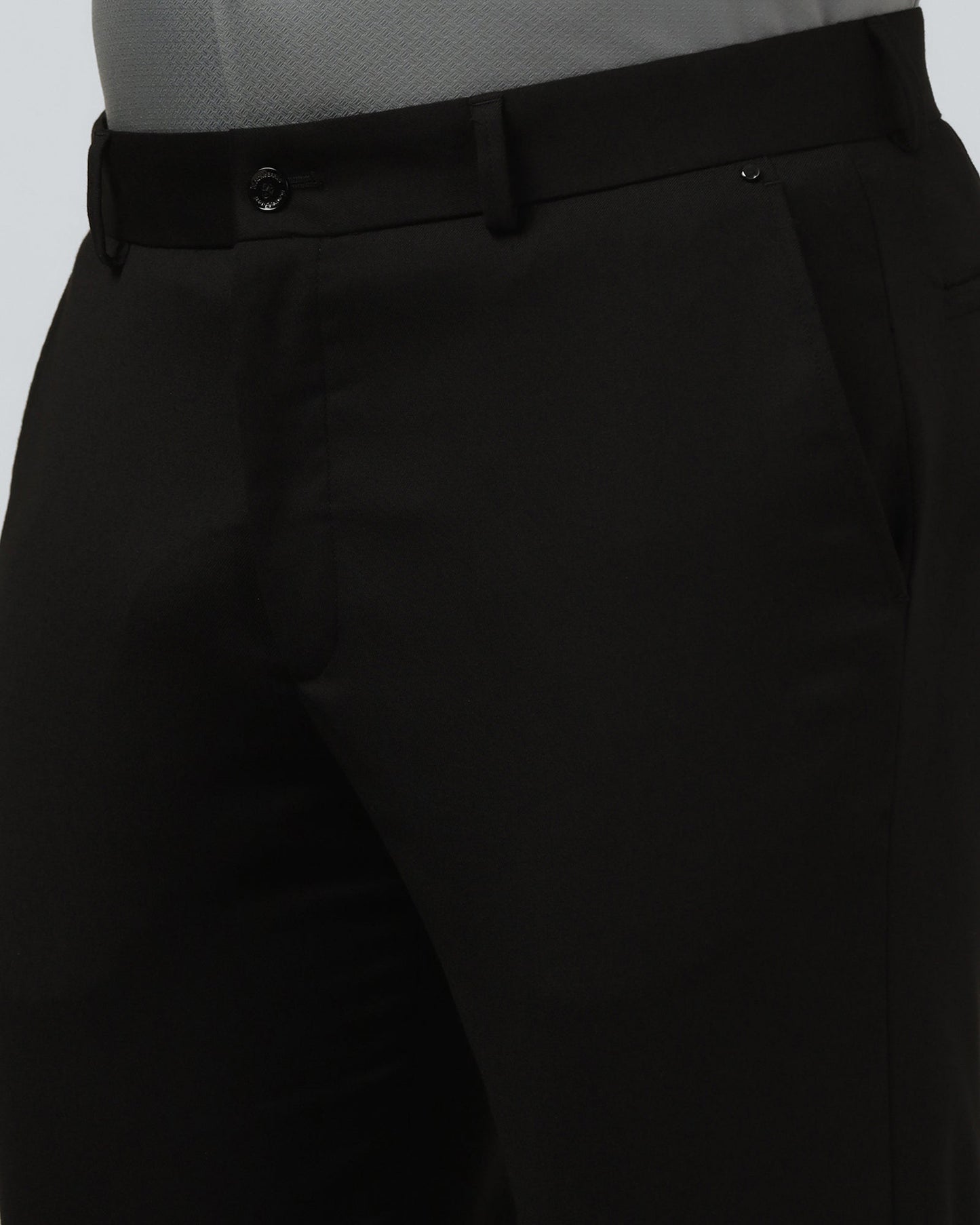 Black Solid Trouser - Black-275