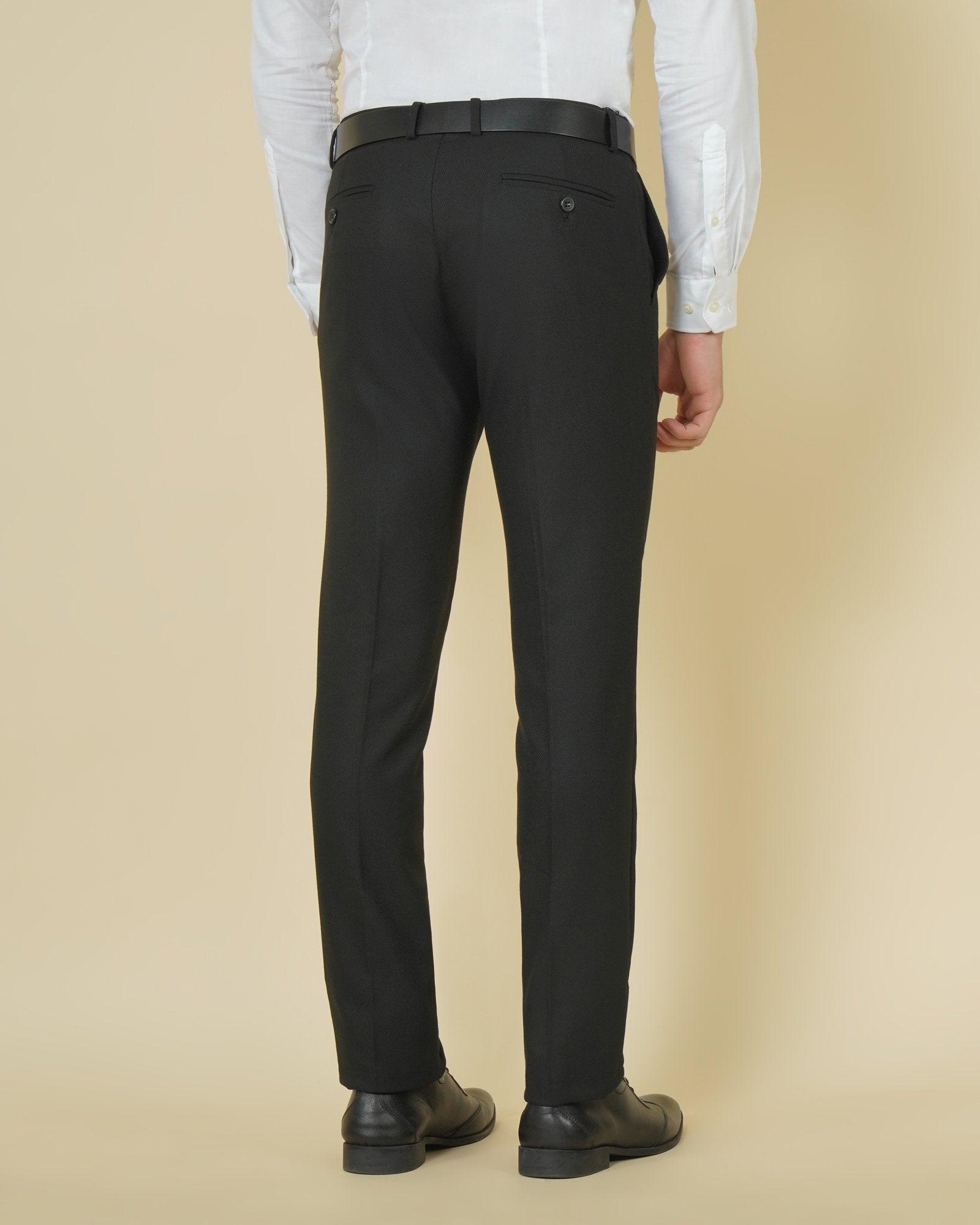 Black Formal Super Black Trouser In Black (B91 Fit) - blackberrys-clothing