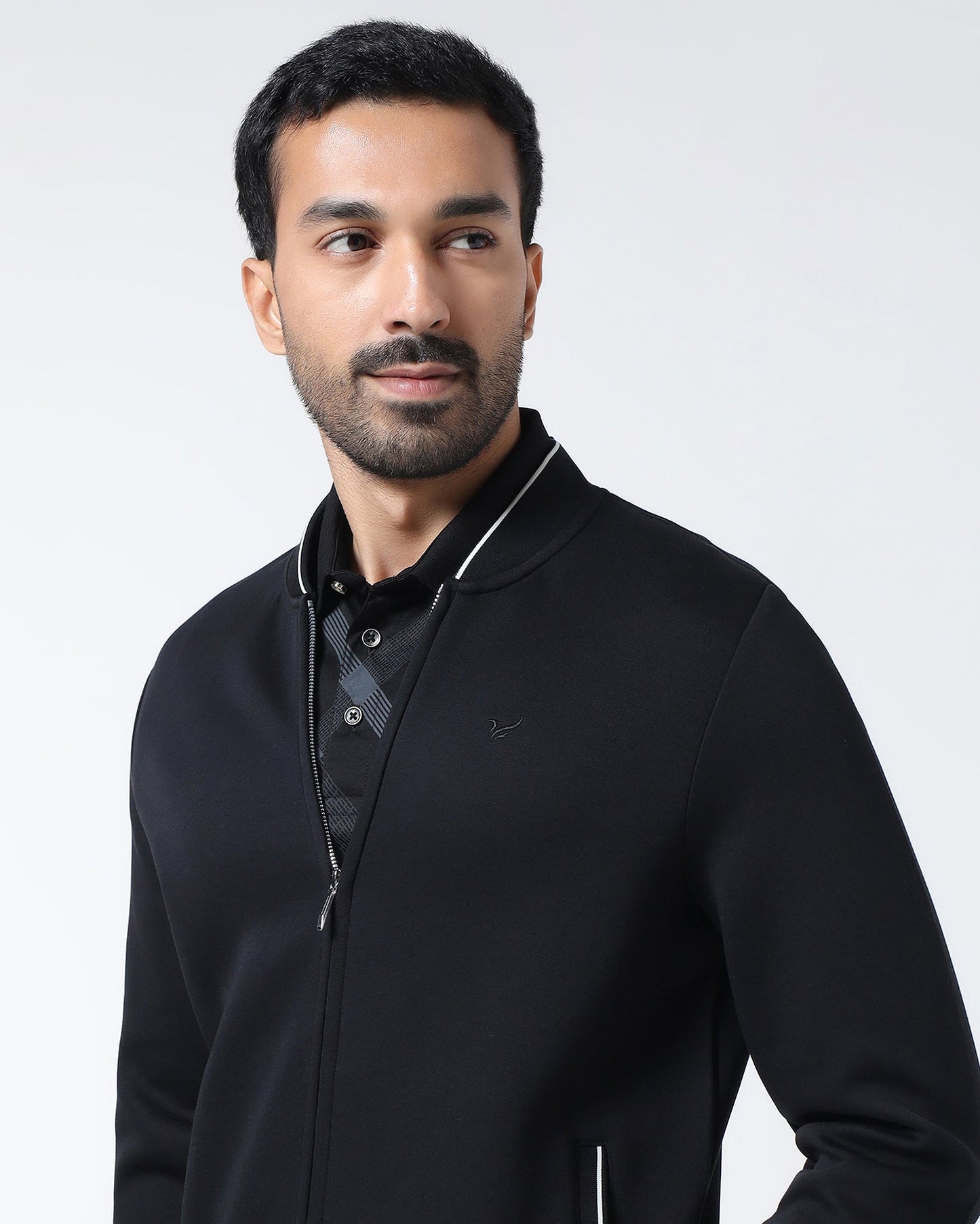 Black Hoodie Solid Sweatshirt - Morgo