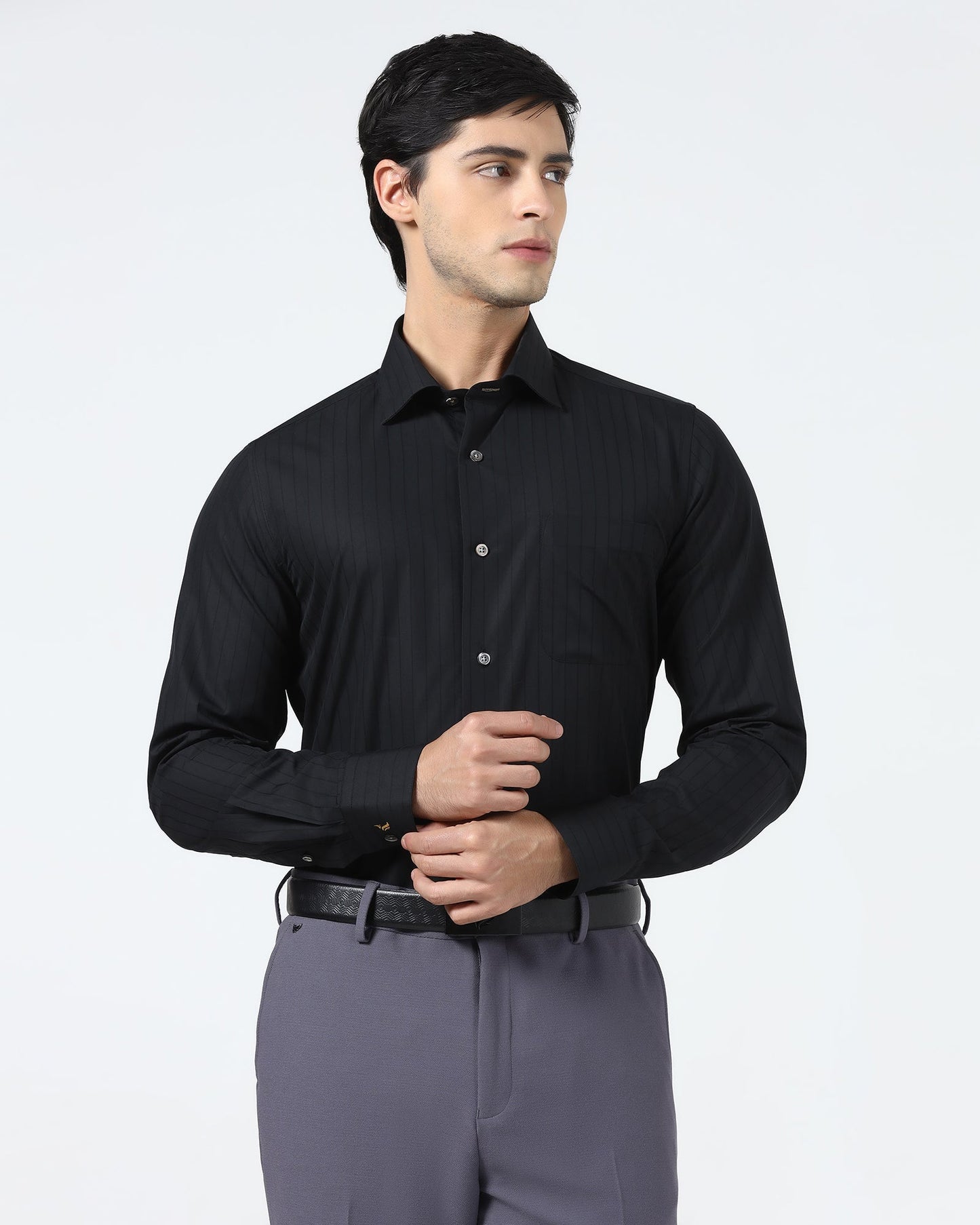 Black Luxe Stripe Shirt - Oscar