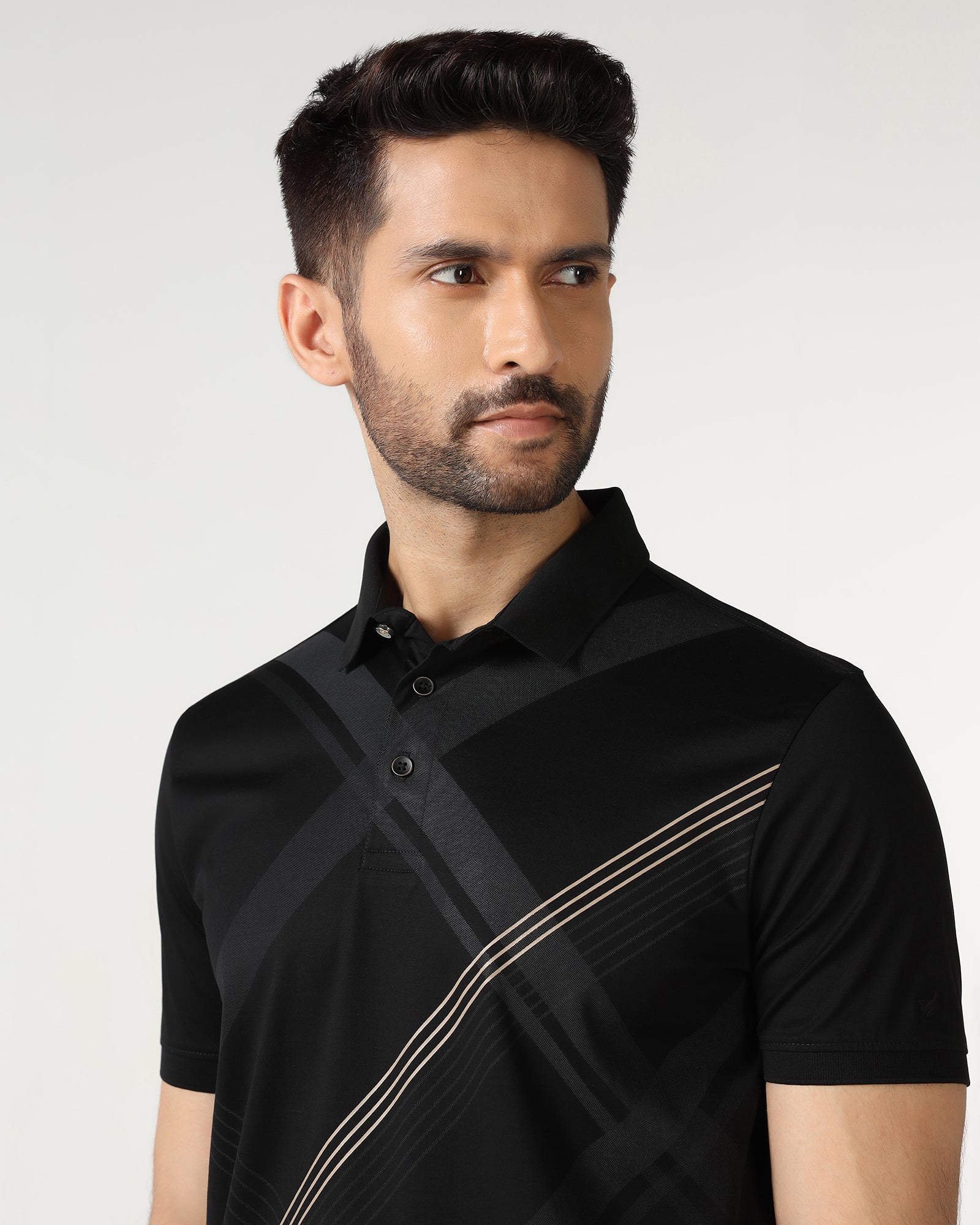 Black Printed Polo - Kenny
