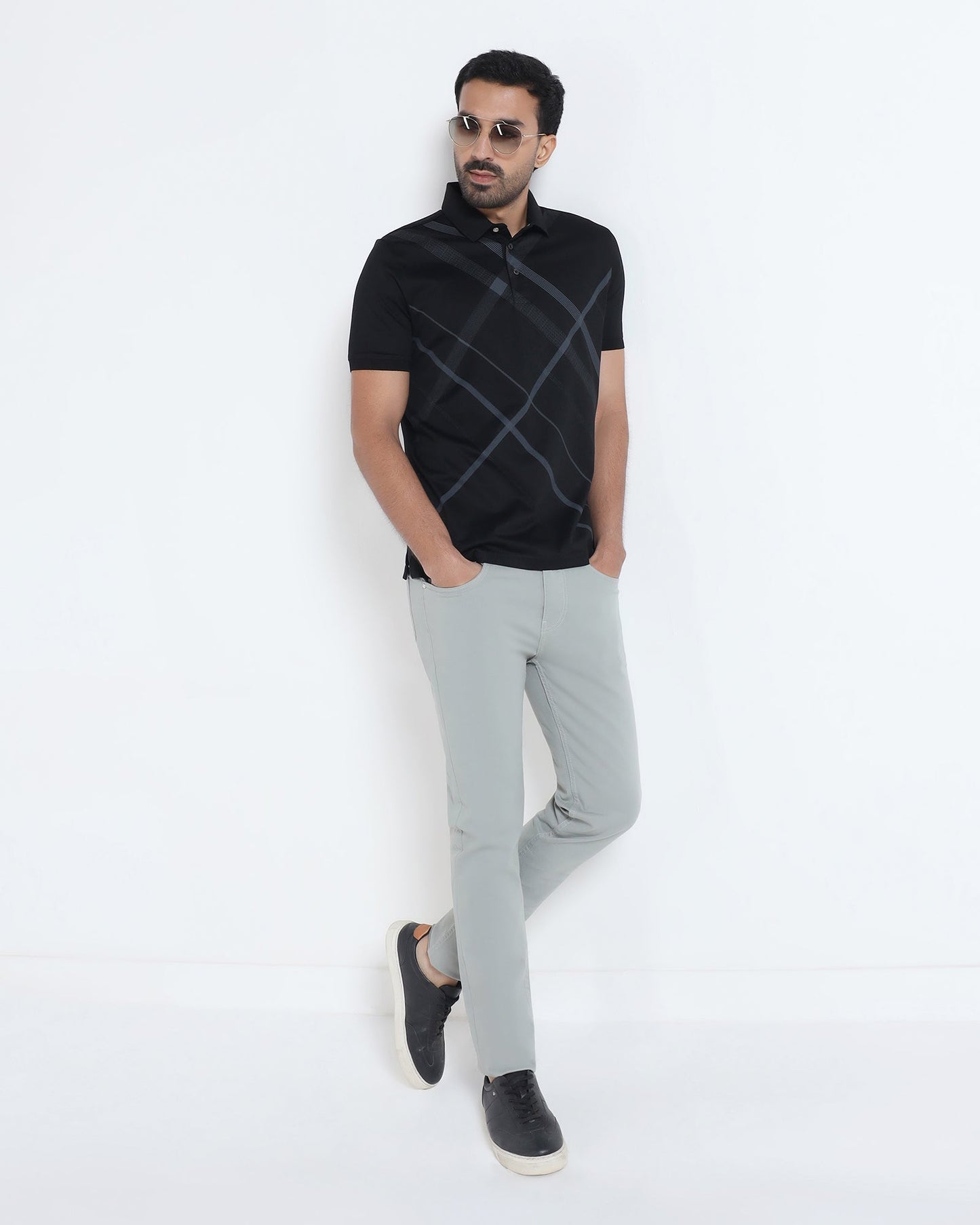 Black Printed Polo - Tokyo