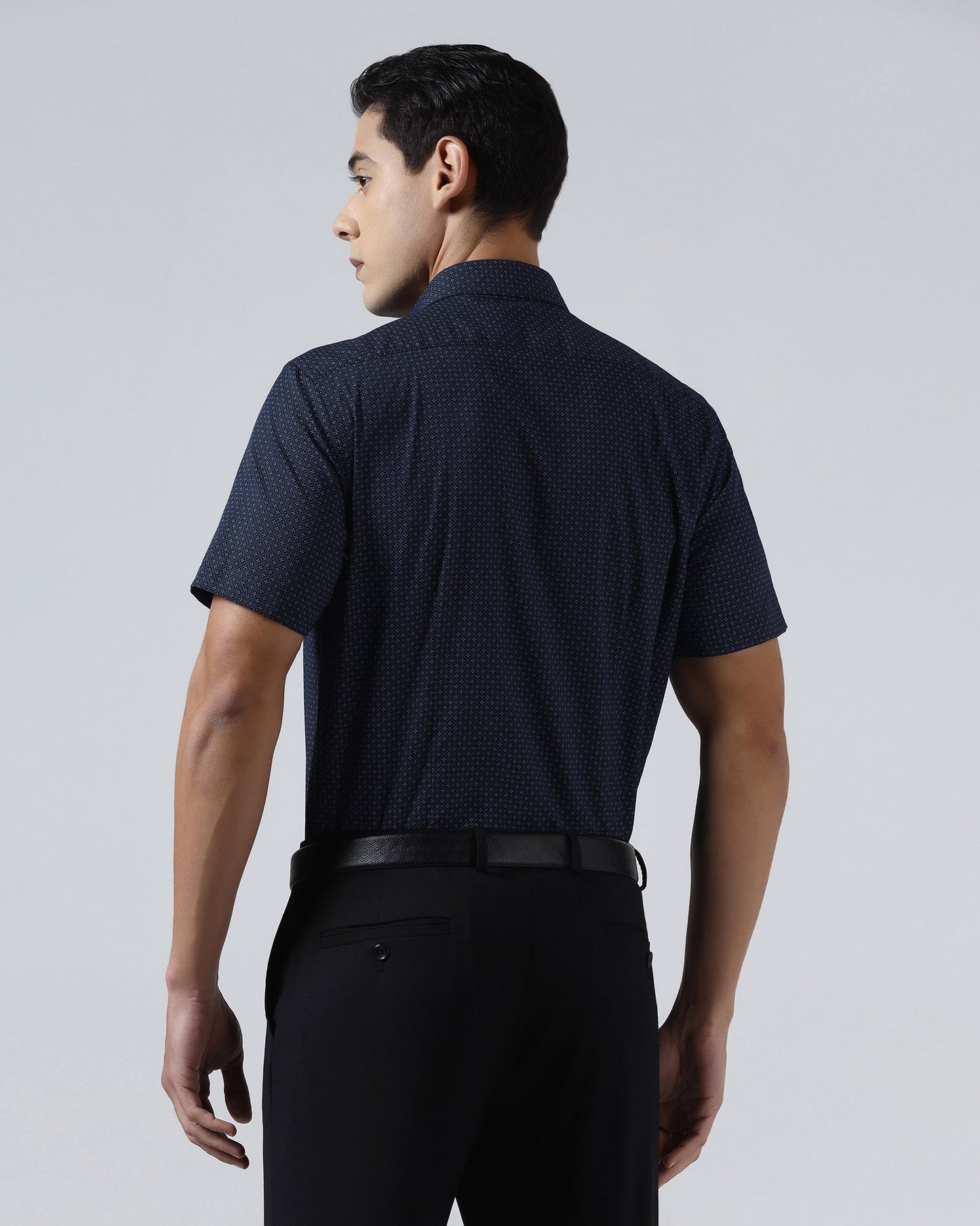 Black Half Sleeve Printed Shirt - Andrew