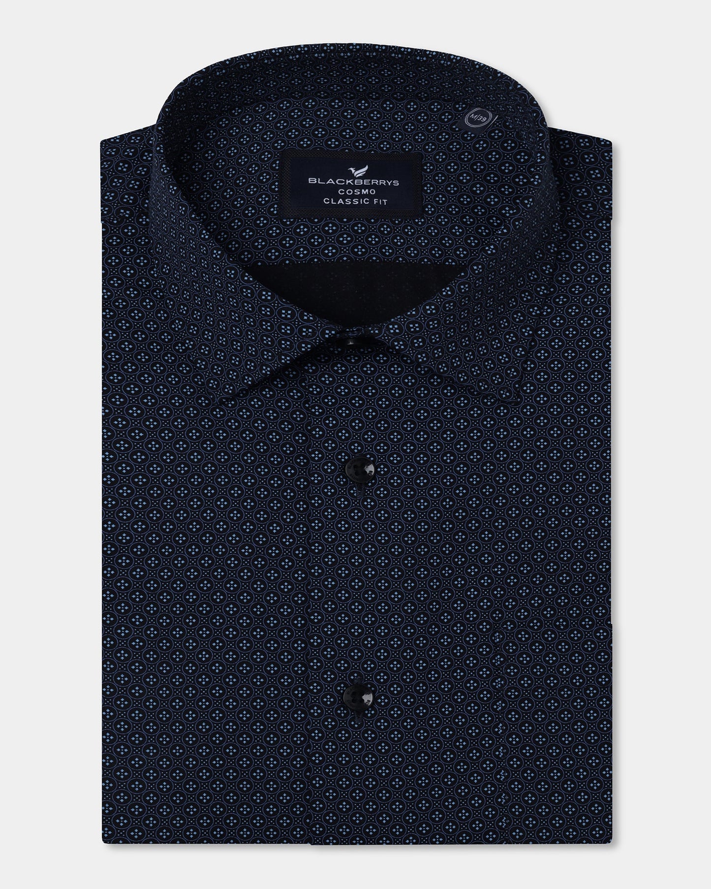 Black Half Sleeve Printed Shirt - Andrew