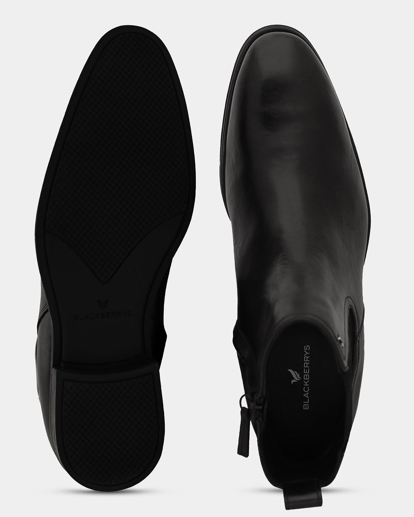 Black Leather Boots With Zipper - Wrayy