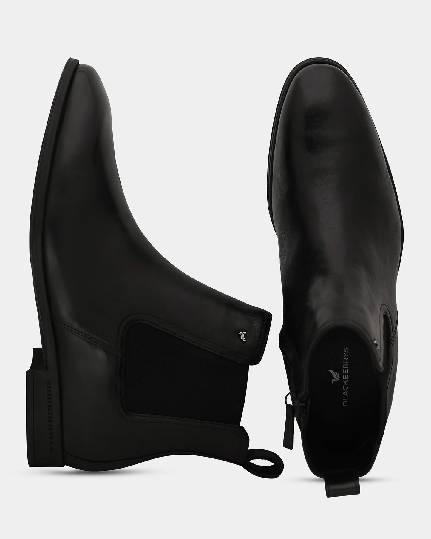 Black Leather Boots With Zipper - Wrayy