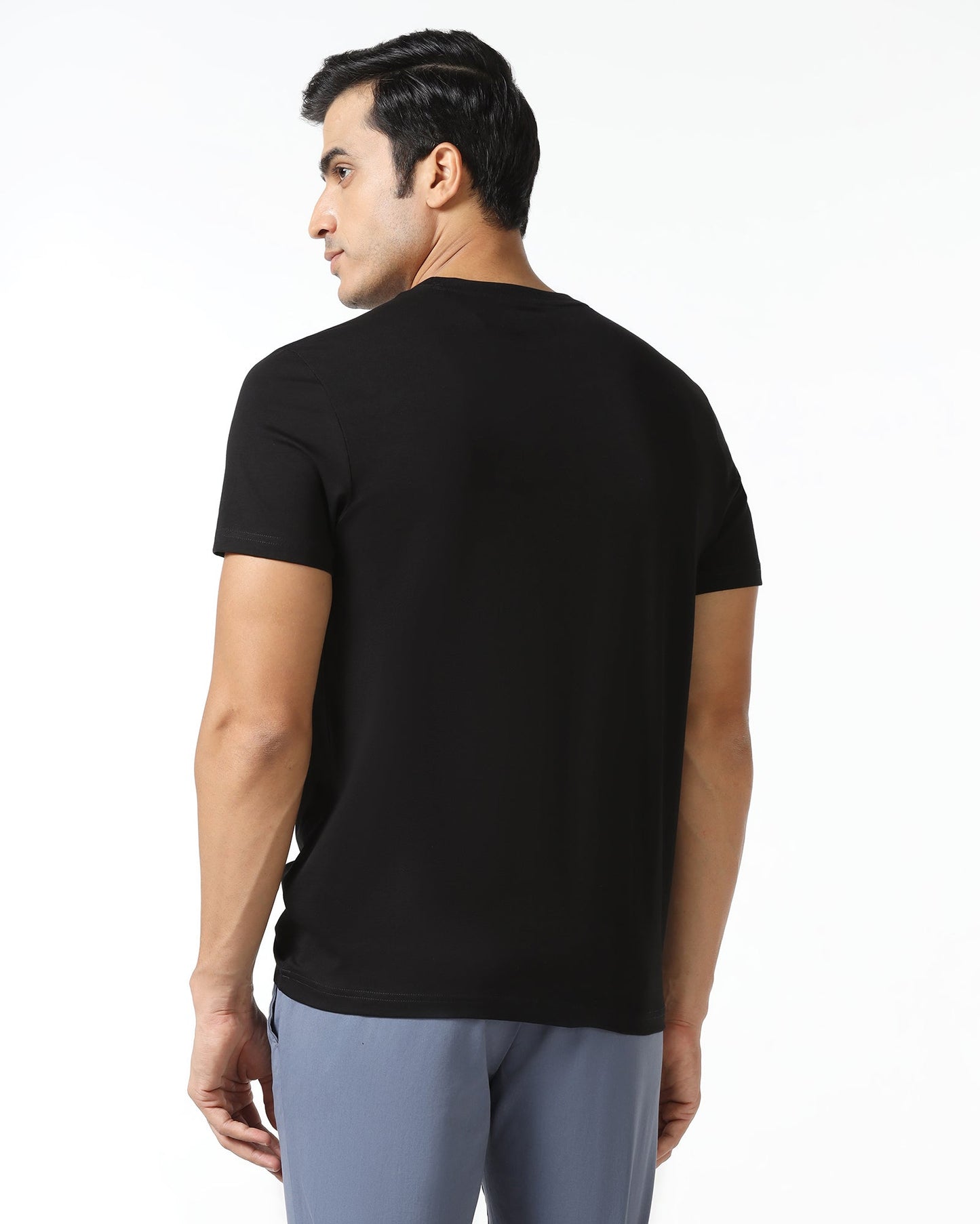 Must Haves Black Crew Neck Solid T-Shirt - Twin