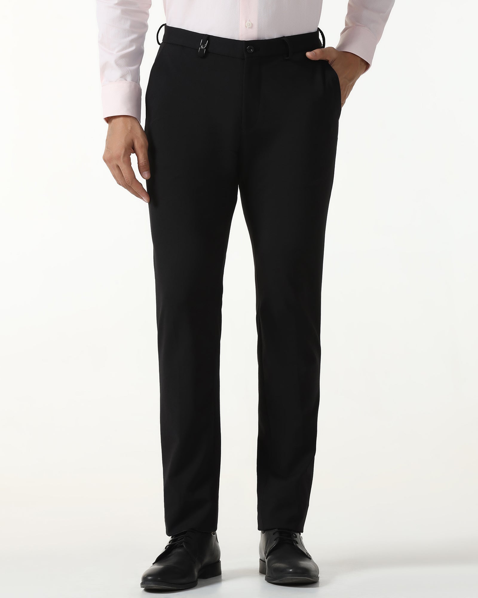 Black Solid Trouser - Black-265
