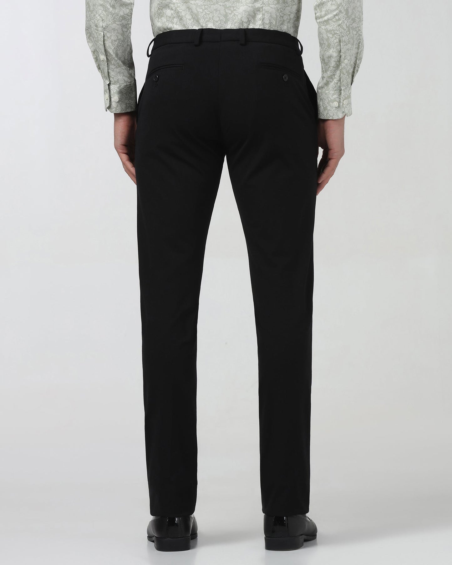 Black Solid Trouser - Oak