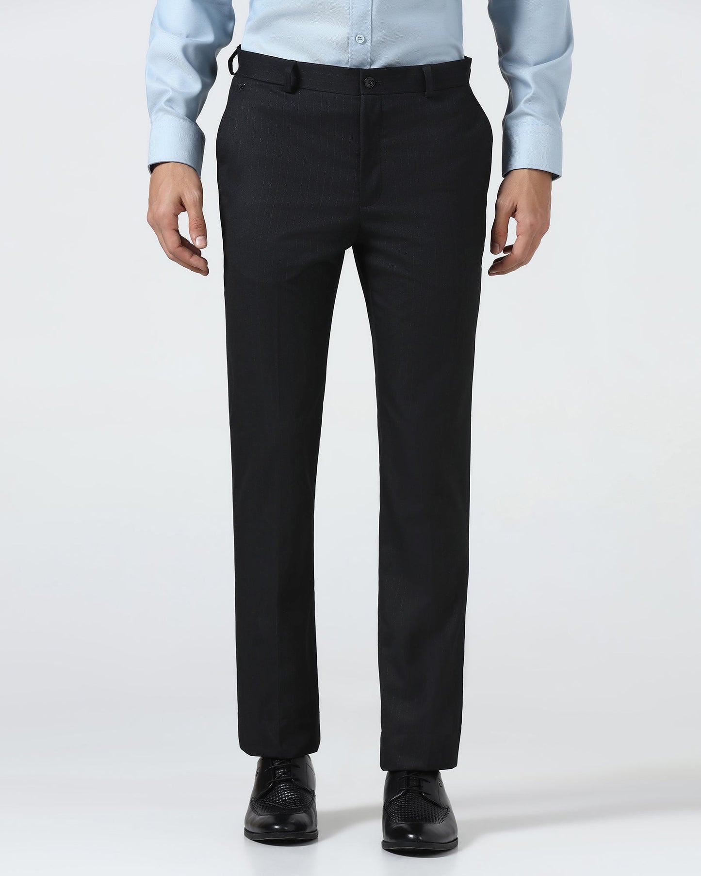 Black Stripe Trouser - Black-271