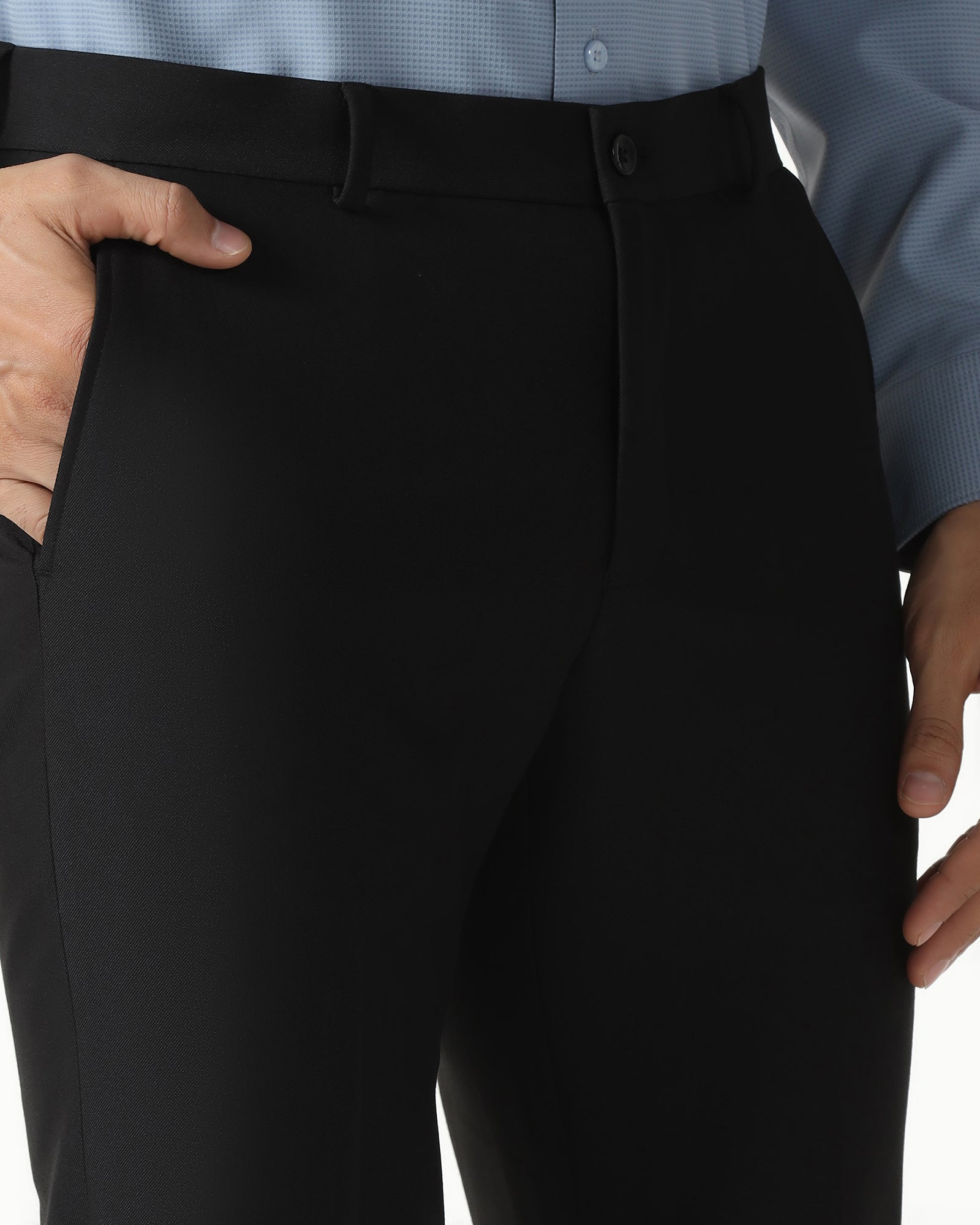 Black Technowaist Textured Trouser - Hennessy