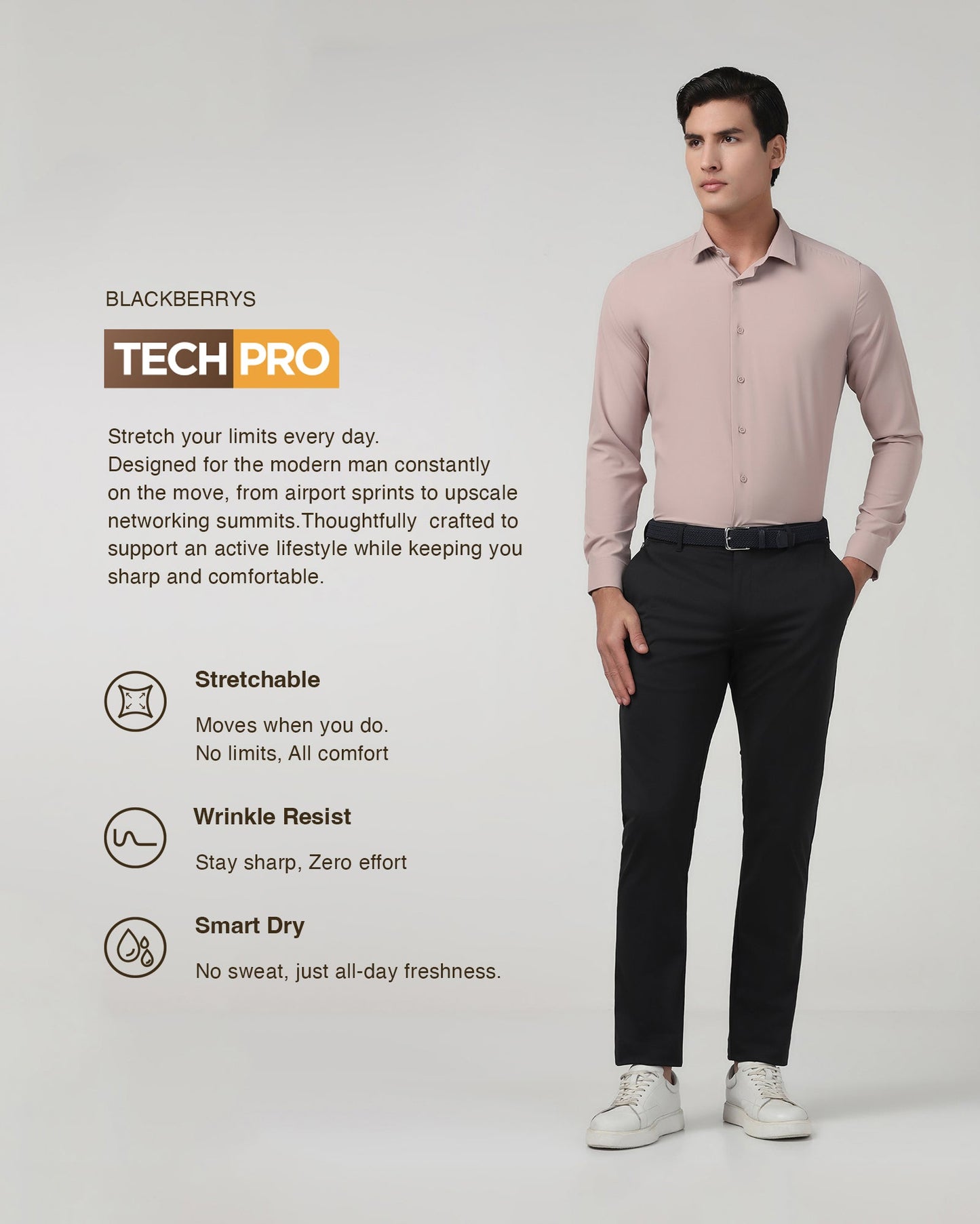 Black TechPro Solid Khakis - Yukon