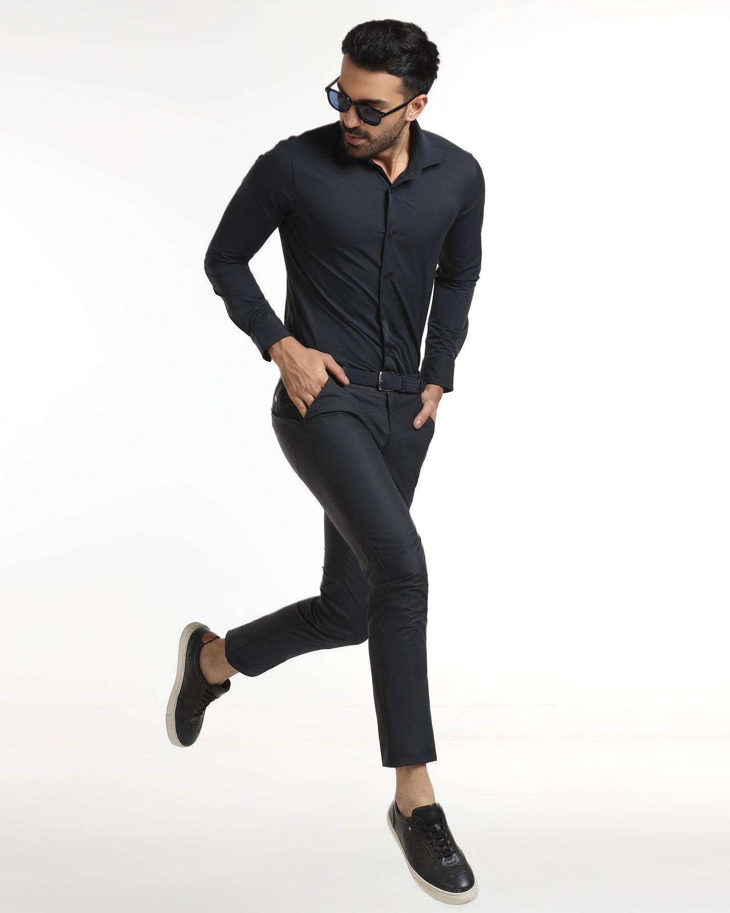 Black TechPro Textured Khakis - Ticino