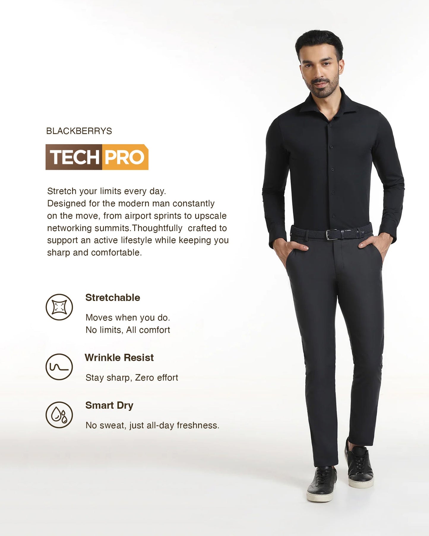 Black TechPro Textured Shirt - Genepy