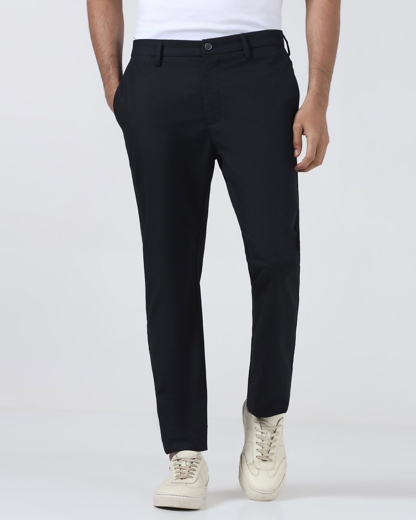 Black Textured Khakis - Oak