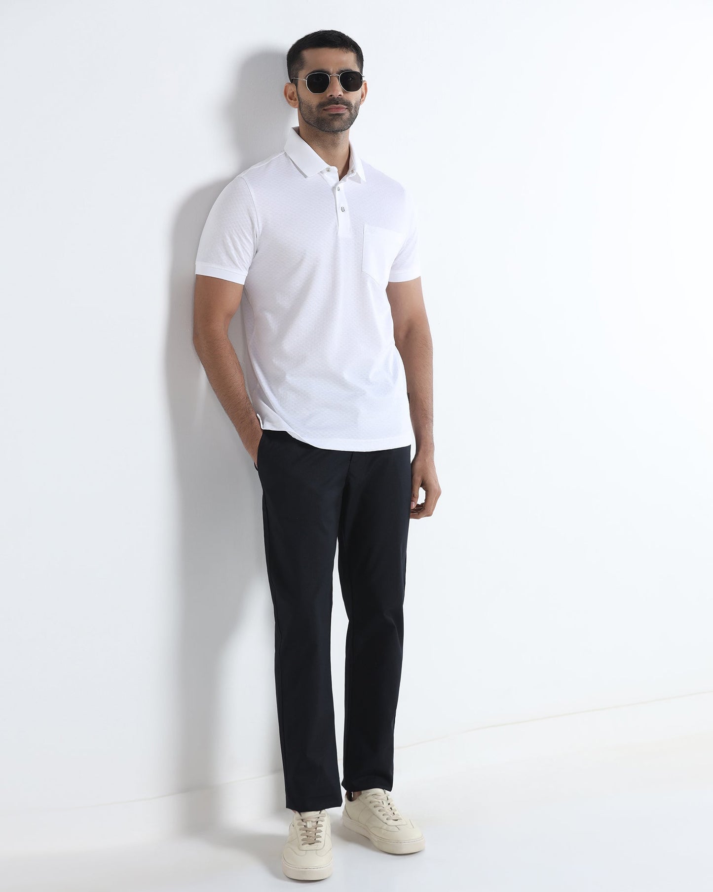 Black Textured Khakis - Oak
