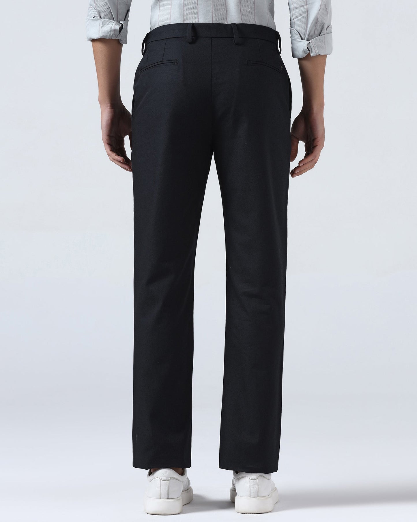 Black Textured Khakis - Oak