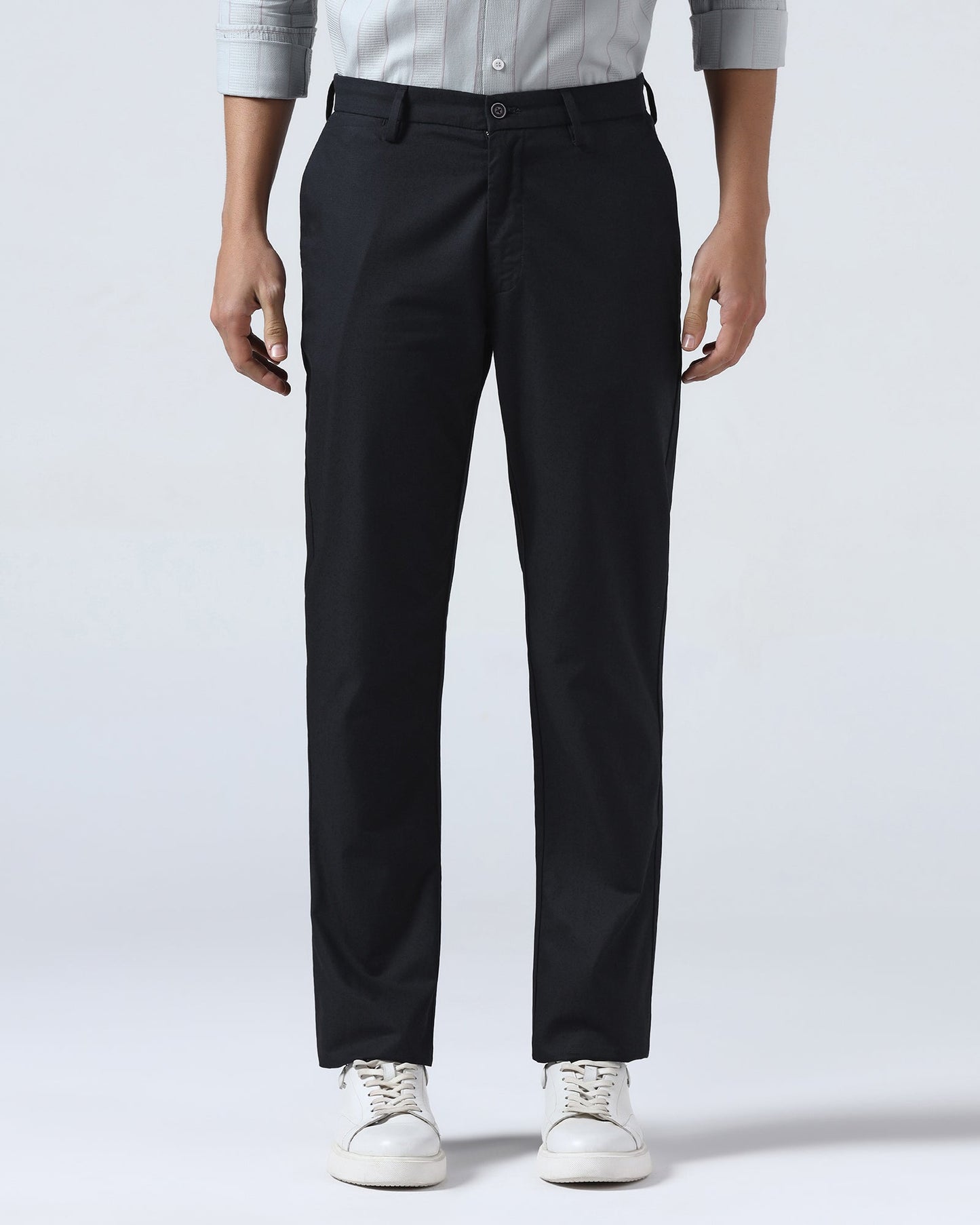 Black Textured Khakis - Oak