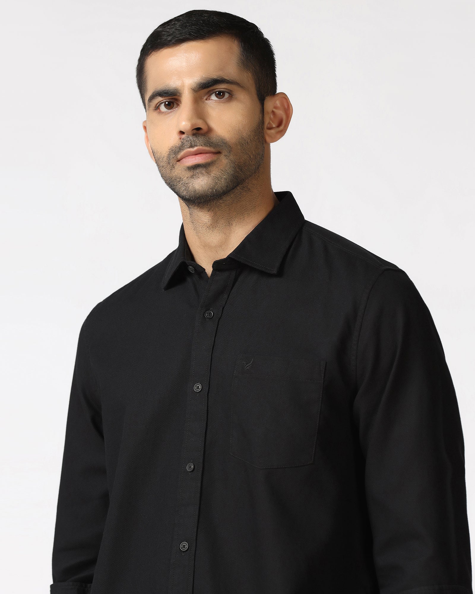 Black Textured Shirt - Caty