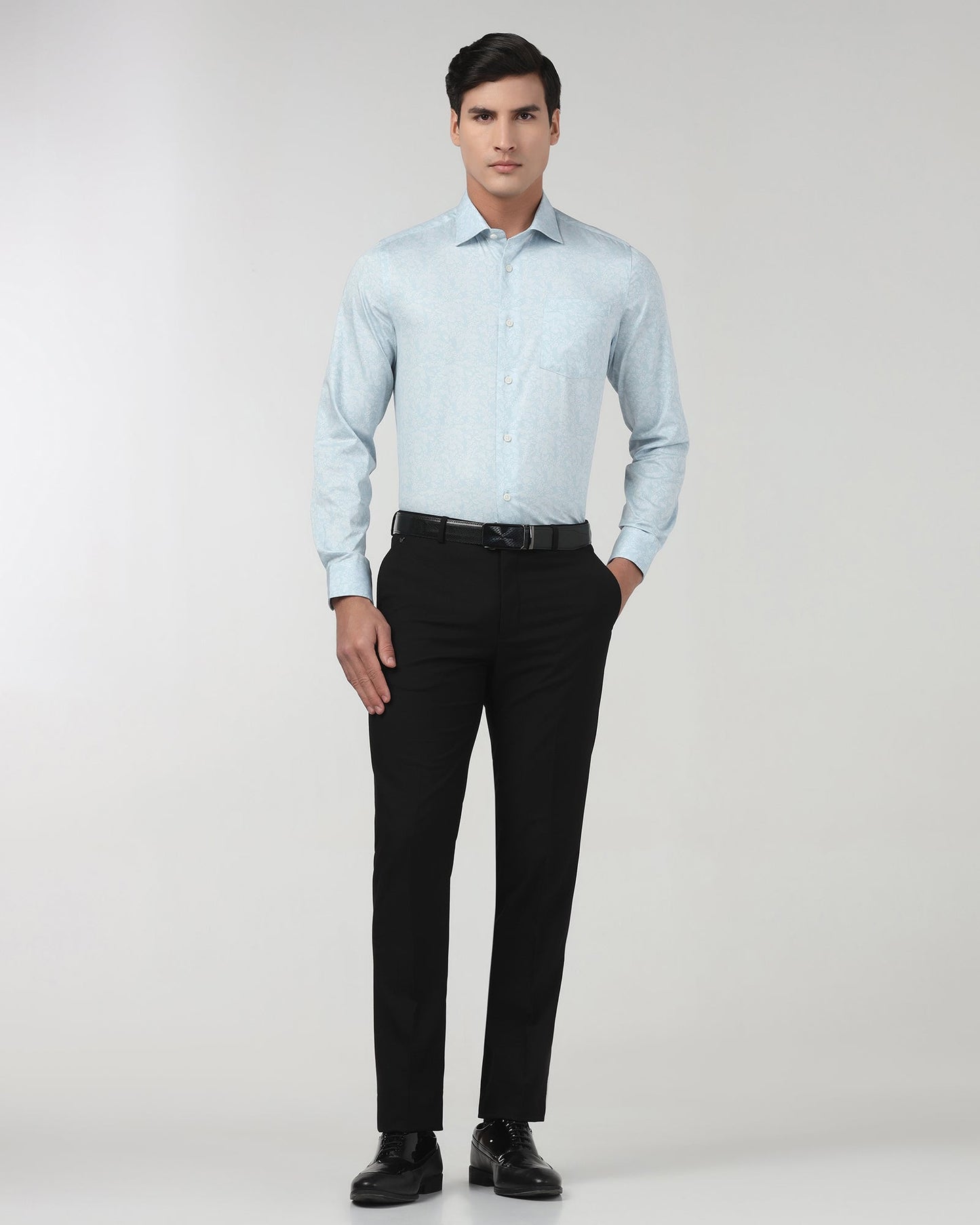 Black Textured Trouser - Black-274