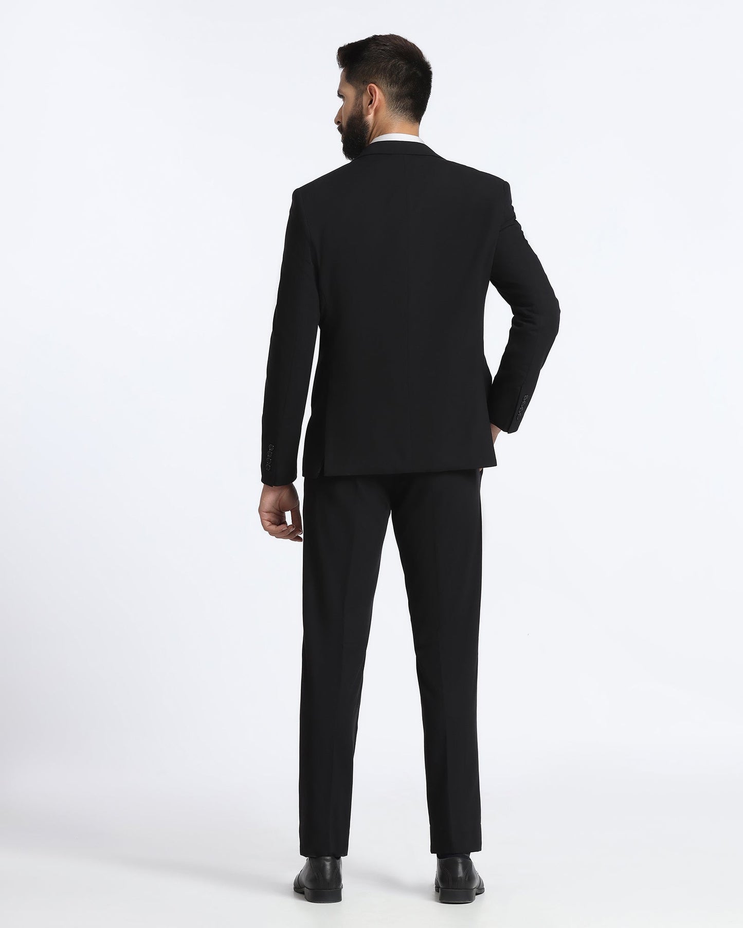 Black Three Piece Solid Suit - Kelm