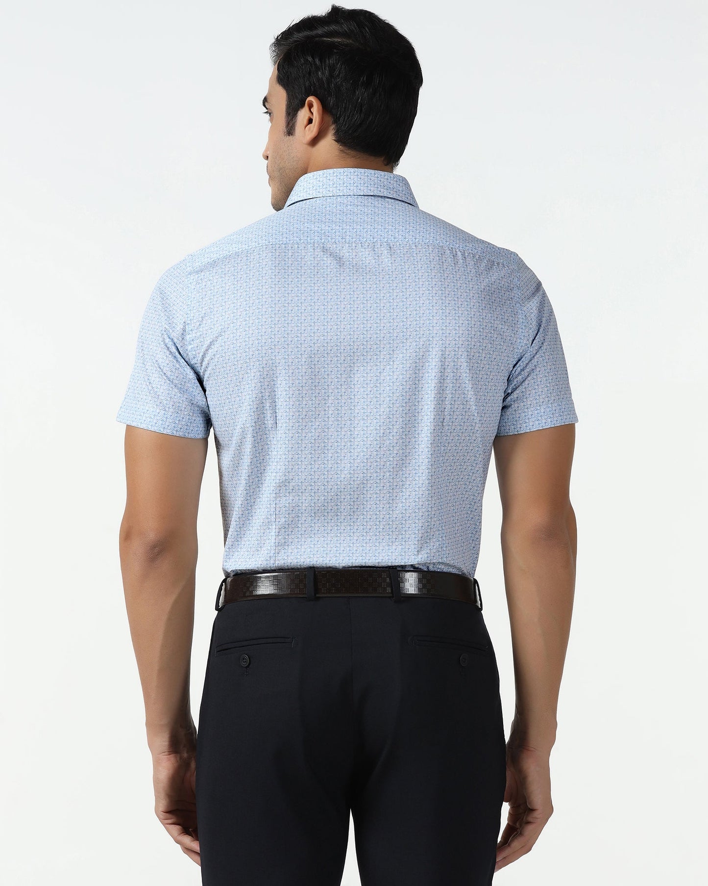Blue Half Sleeve Printed Shirt - Nicole