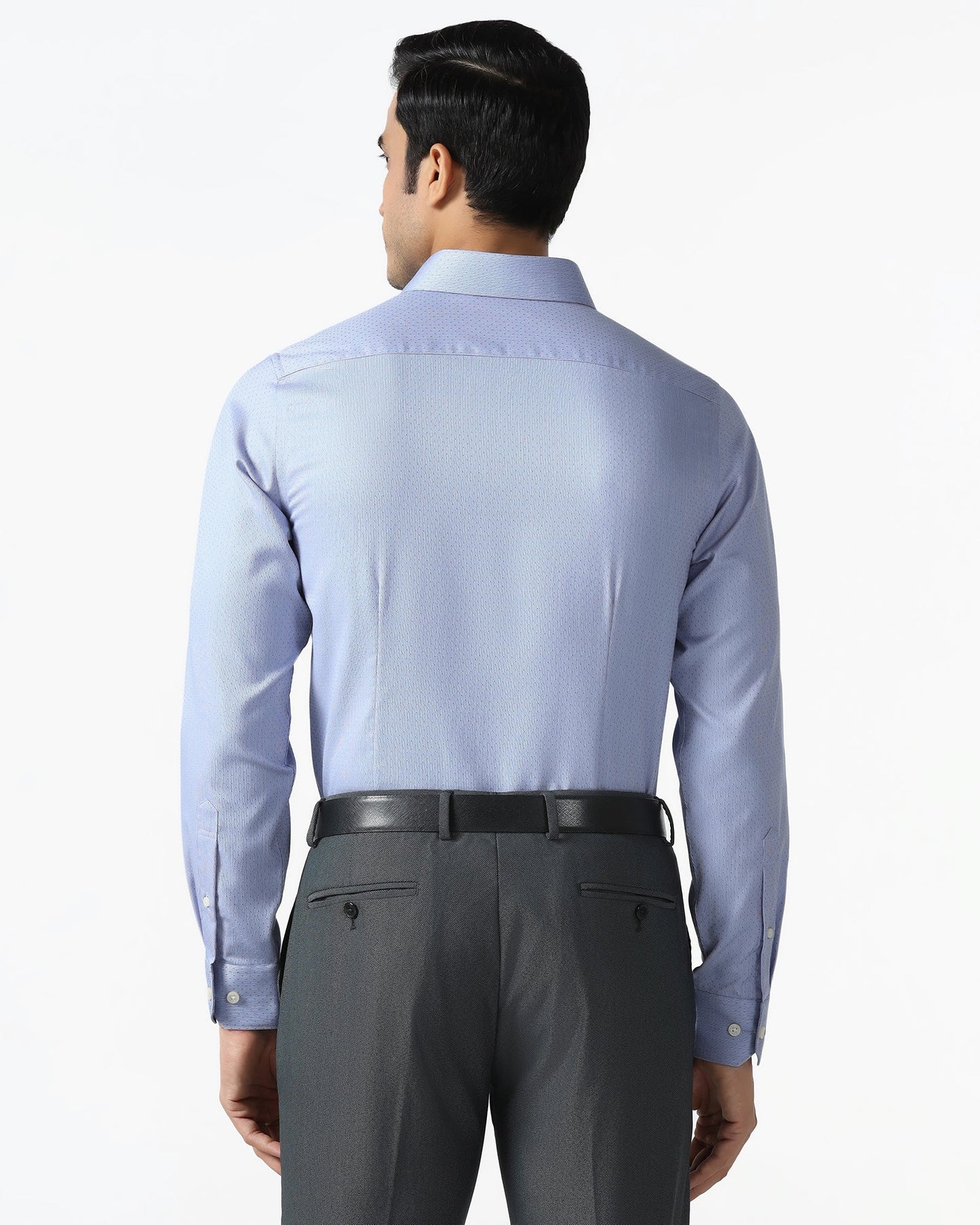 Blue Non Iron Textured Shirt - Relate