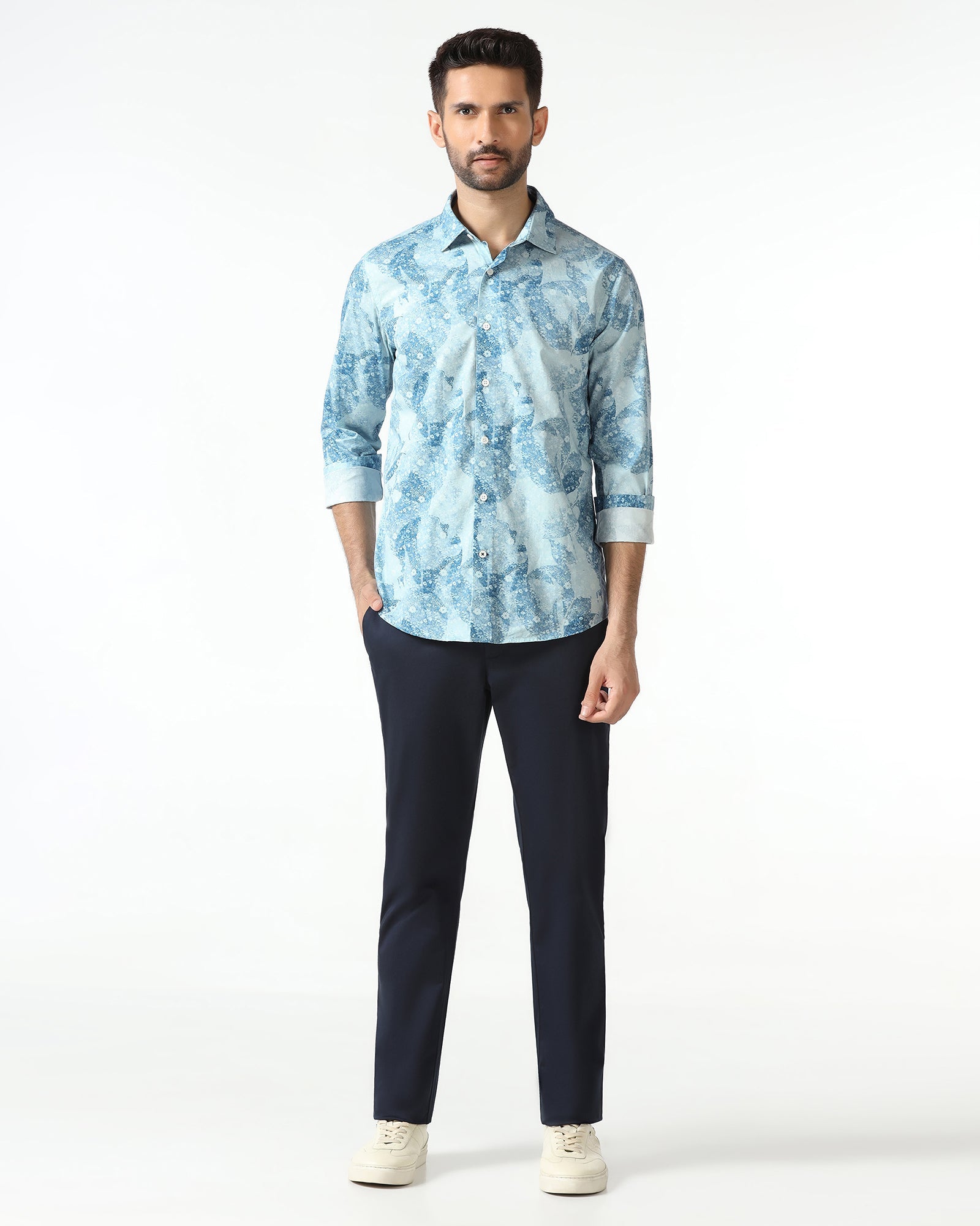Blue Printed Shirt - Mose