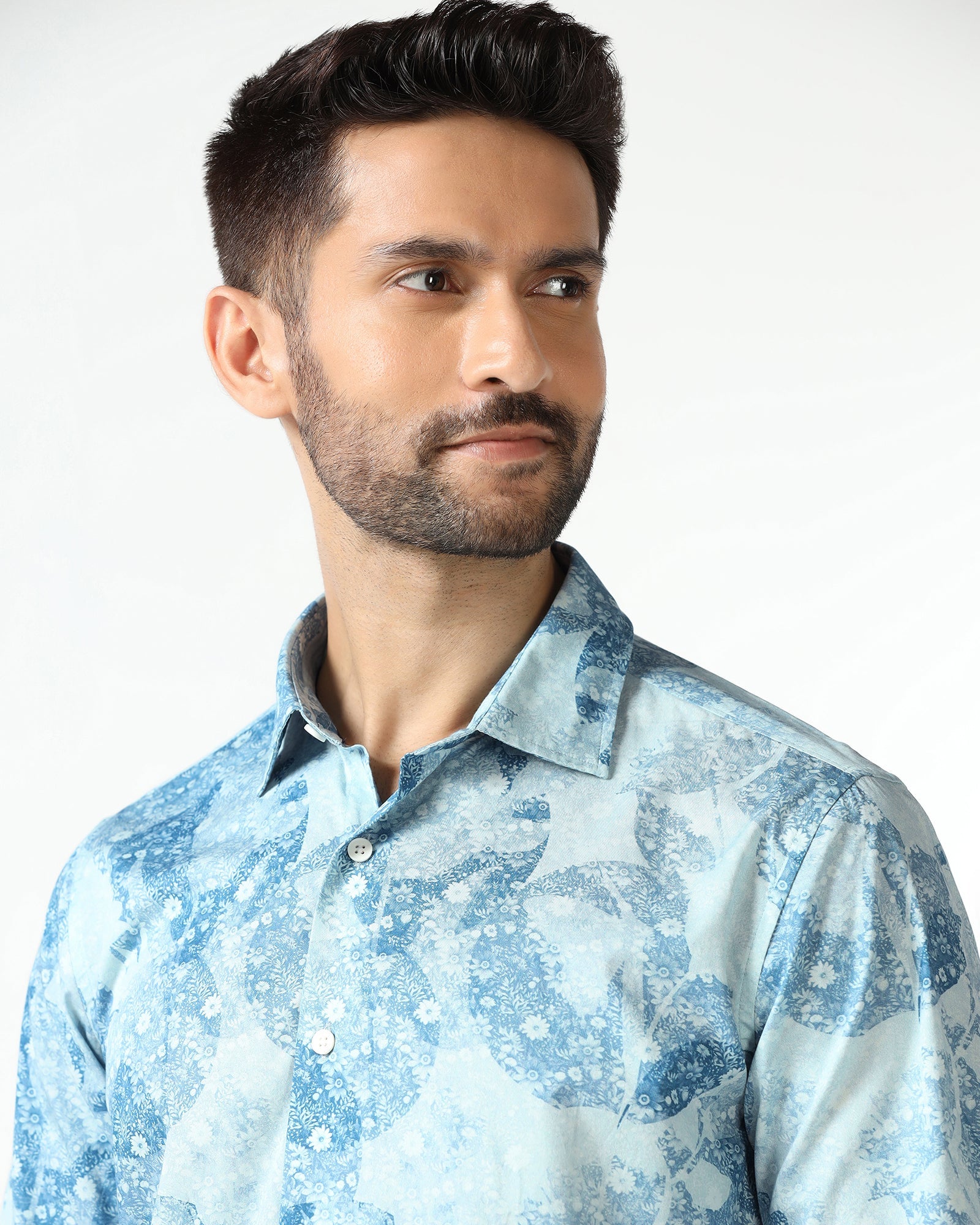 Blue Printed Shirt - Mose